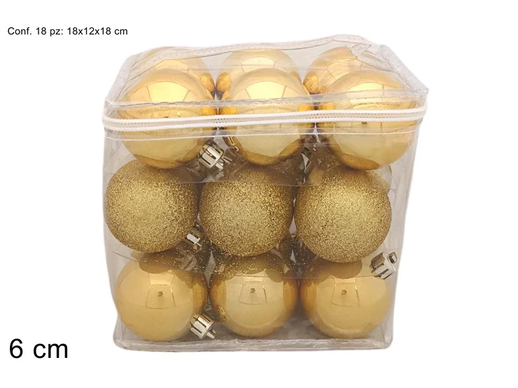 2S PALLE 18 PZ ORO IN BORSA PVC 6 CM