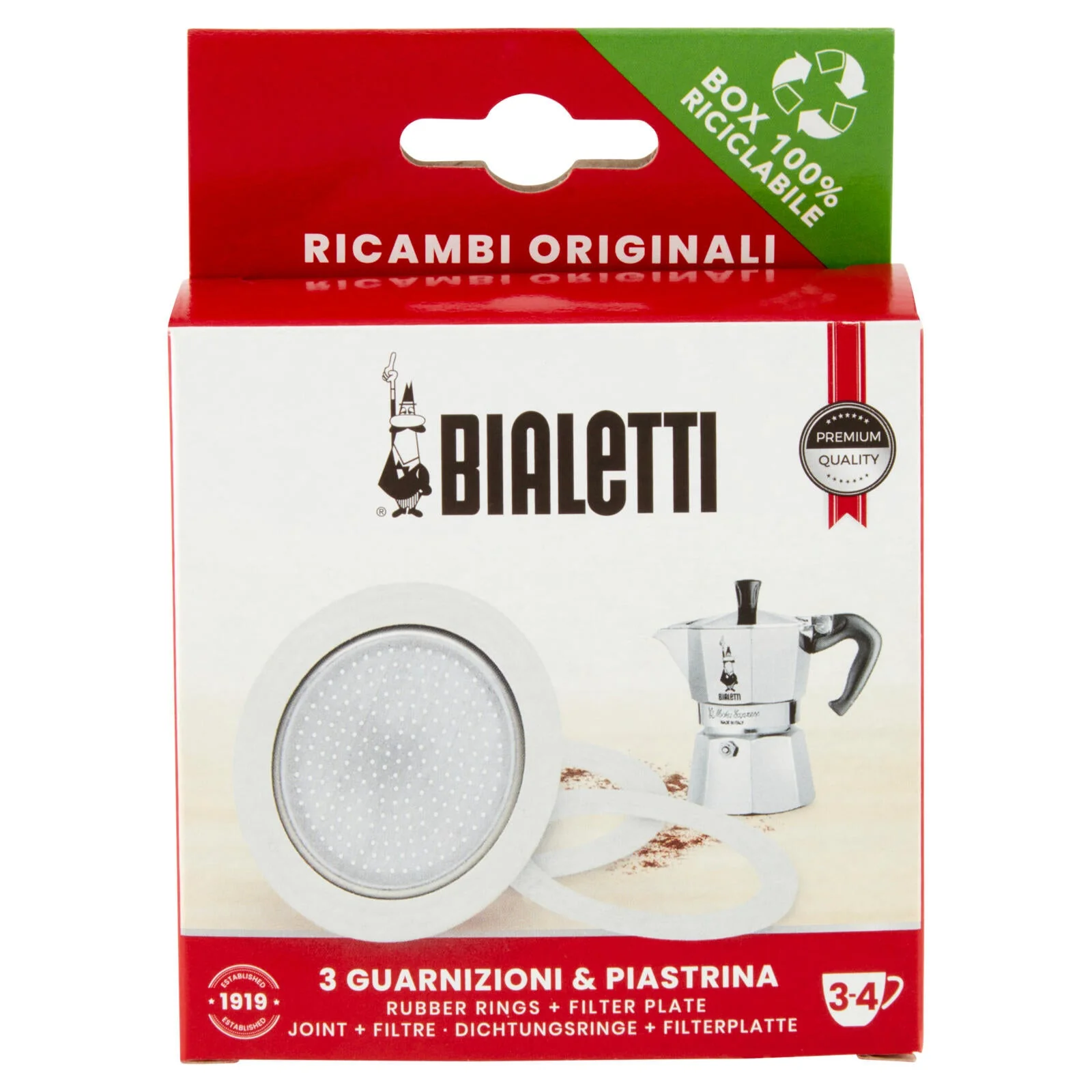Bialetti 3 Guarnizioni & Piastrina 3-4 tazze - Image 2