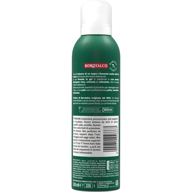 Borotalco Abbraccio Bagnodoccia Gel In Mousse Profumo Di Borotalco 200 Ml - Image 2