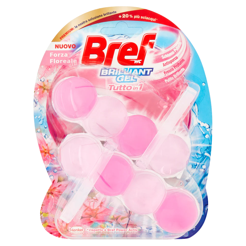 BREF WC Brilliant Gel Tutto in 1 Forza Floreale 2 x 42 g