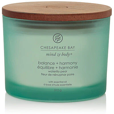 Chesapeake Bay - Candela a 3 stoppini Balance & Harmony (Waterlily Pear)