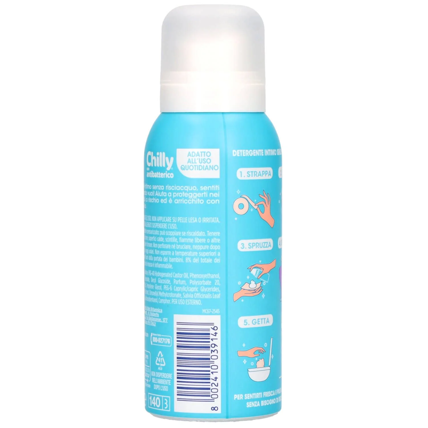 Chilly Detergente Intimo Mousse Antibatterico 100Ml - Image 4