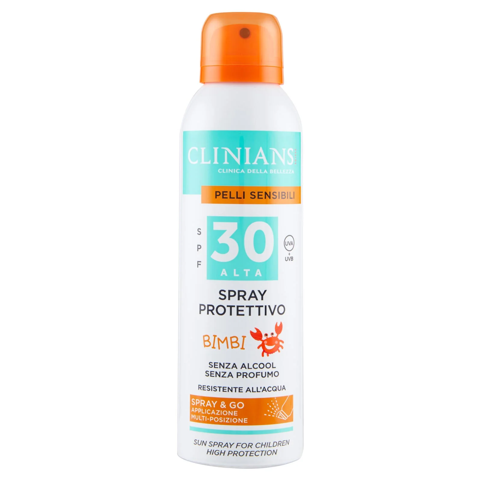 Clinians Pelli Sensibili Spray Protettivo Bimbi SPF 30 Alta UVA + UVB 150 mL