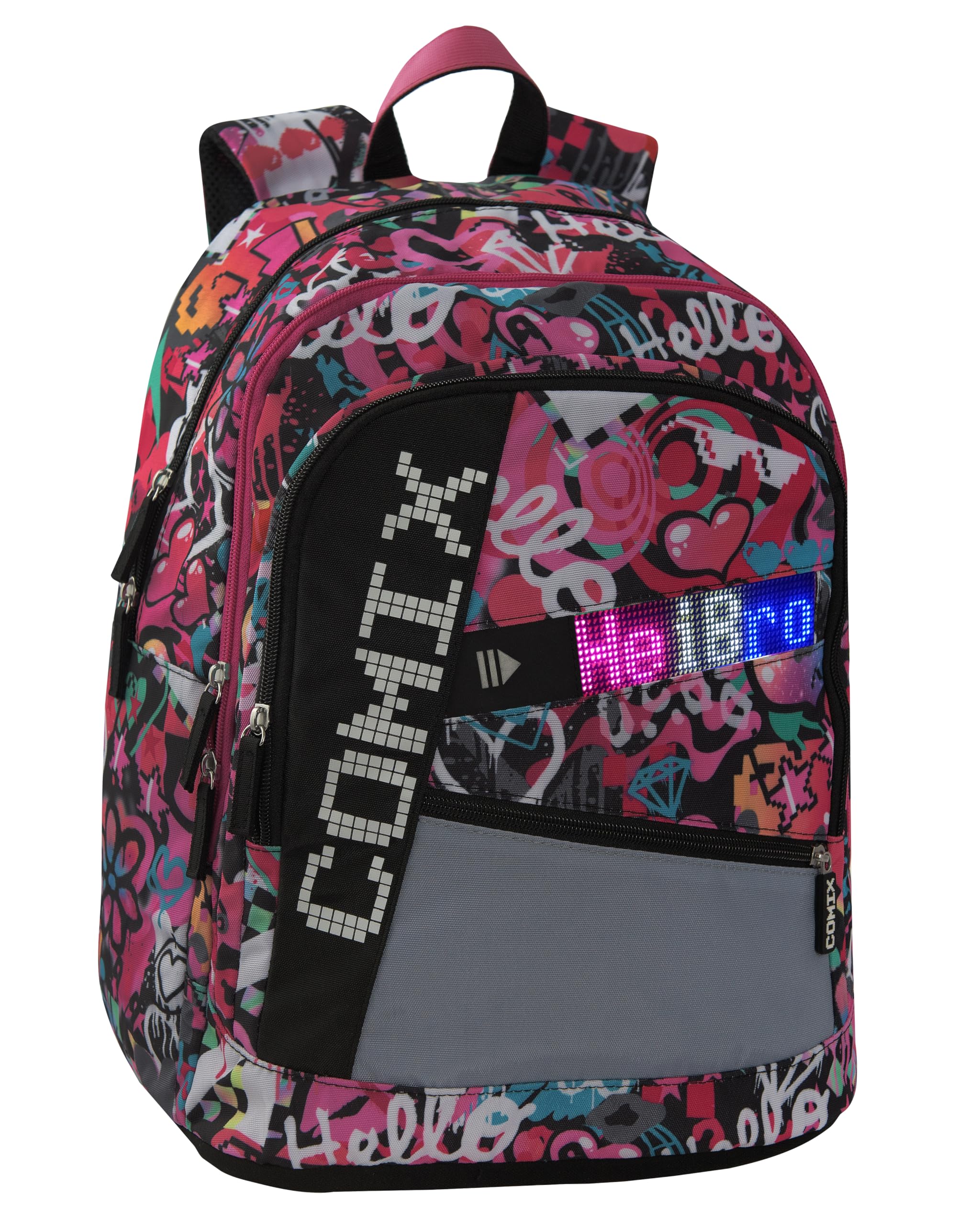 Comix BRIGHT - Zaino Scuola per Bambini e Ragazzi, con Ampi Scomparti, Tasca Frontale, Chiusura a Zip e Spallacci Regolabili, 32x43Hx23 cm, 31 L - Image 2