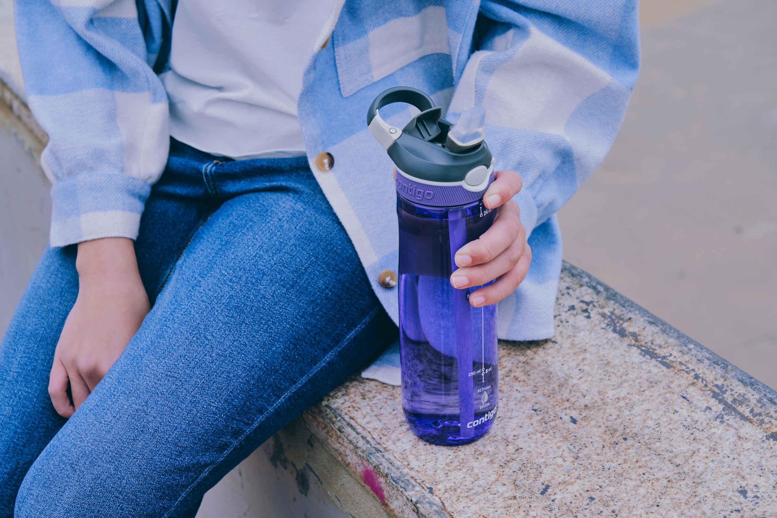 Contigo Ashland Autospout Bottiglia acqua con cannuccia, 720 ml senza BPA, Borraccia sportiva a prova di perdite, Ottima per la scuola, la palestra, la bicicletta - Image 8