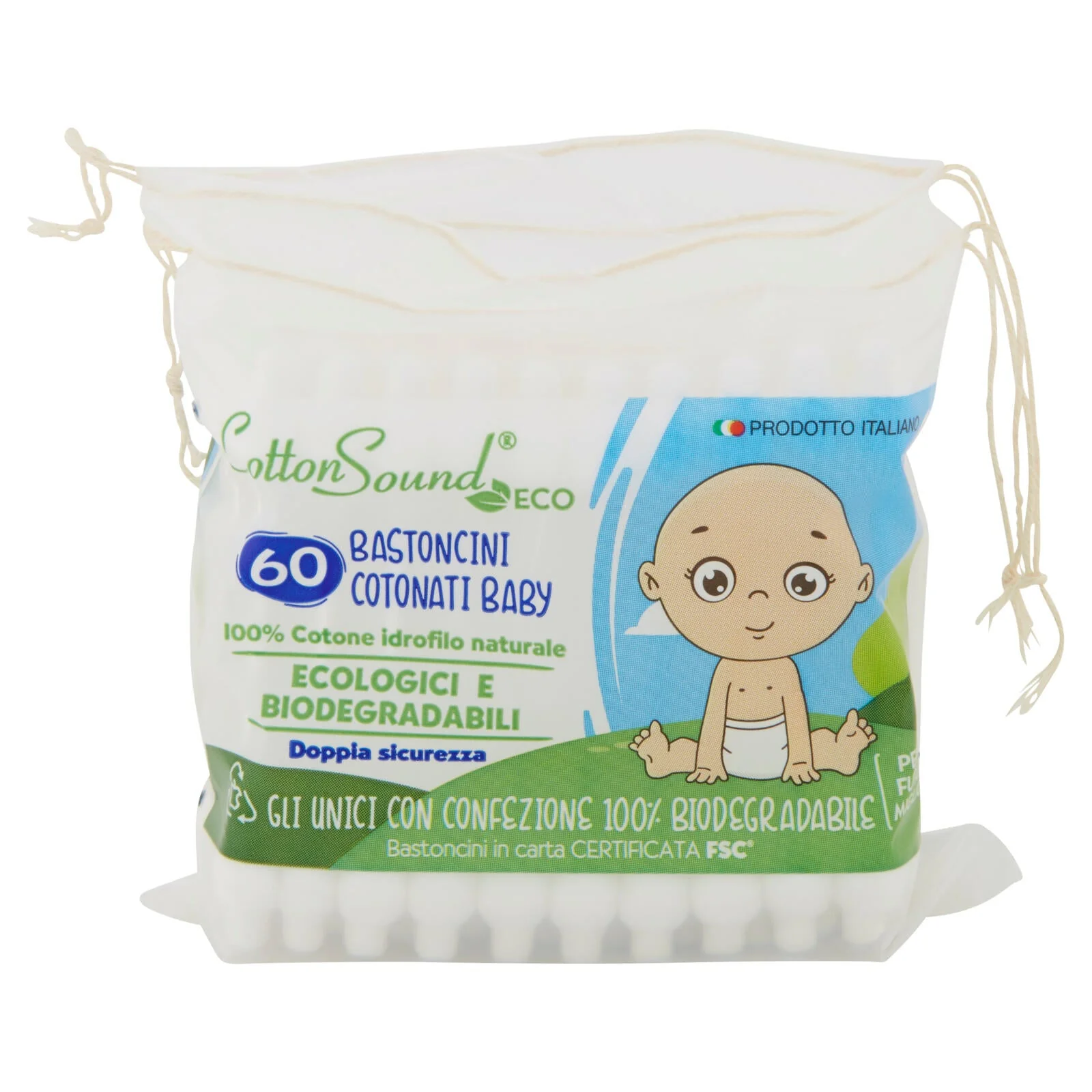 Cotton Sound Eco Bastoncini Cotonati Baby 60 pz - Image 2