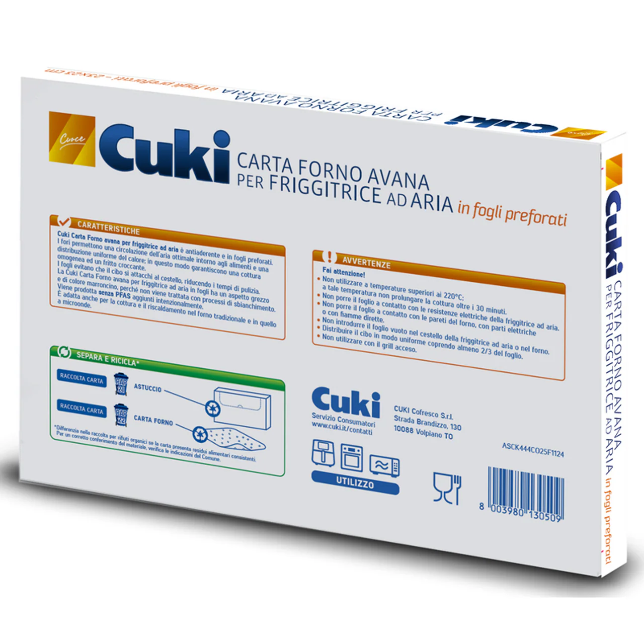 Cuki - Carta Forno Avana per Friggitrice ad Aria - 25 Fogli (23x23 cm) - Image 2