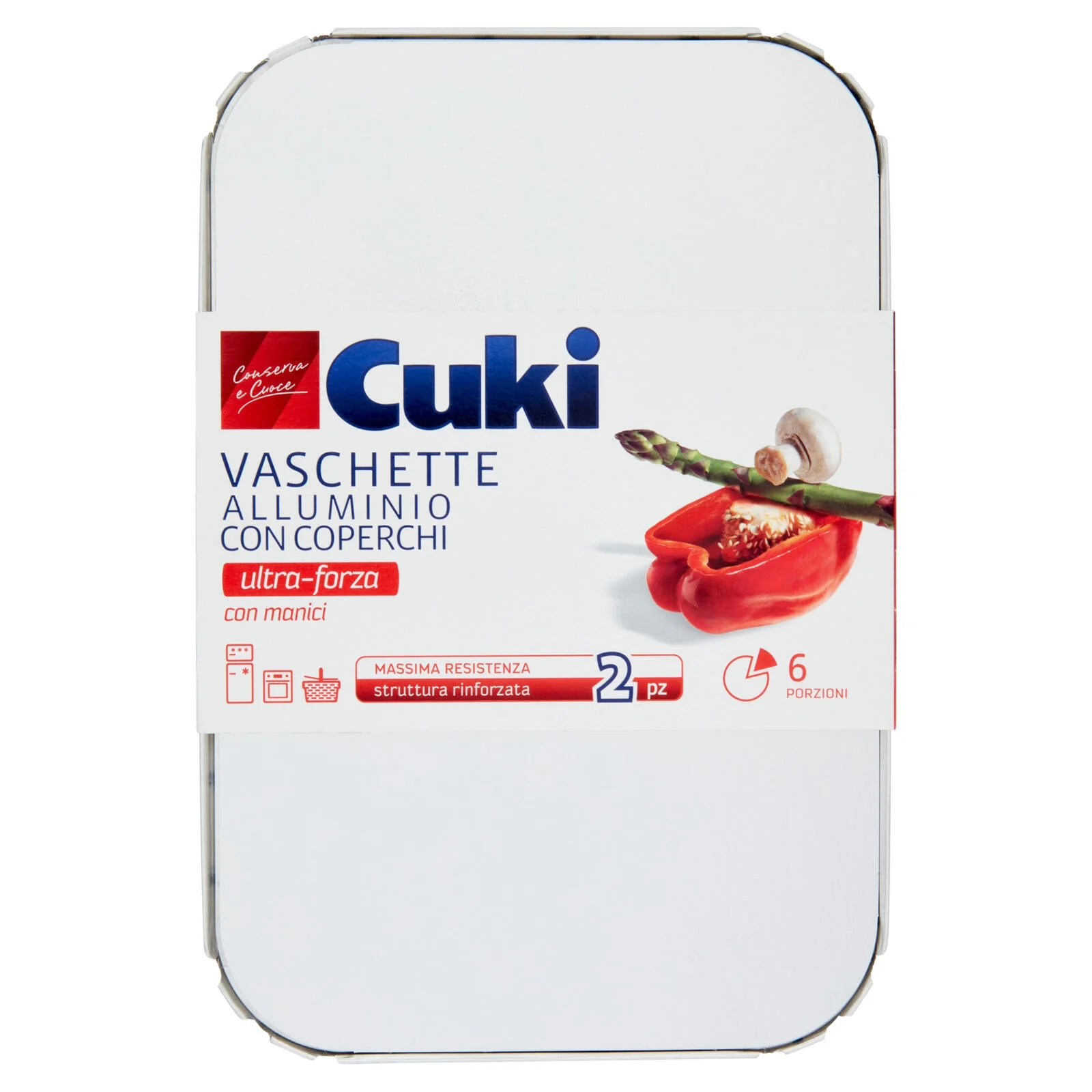 Cuki Conserva e Cuoce Vaschette Alluminio con Coperchi 6 Porzioni (RS99) - 2 pz - Image 4