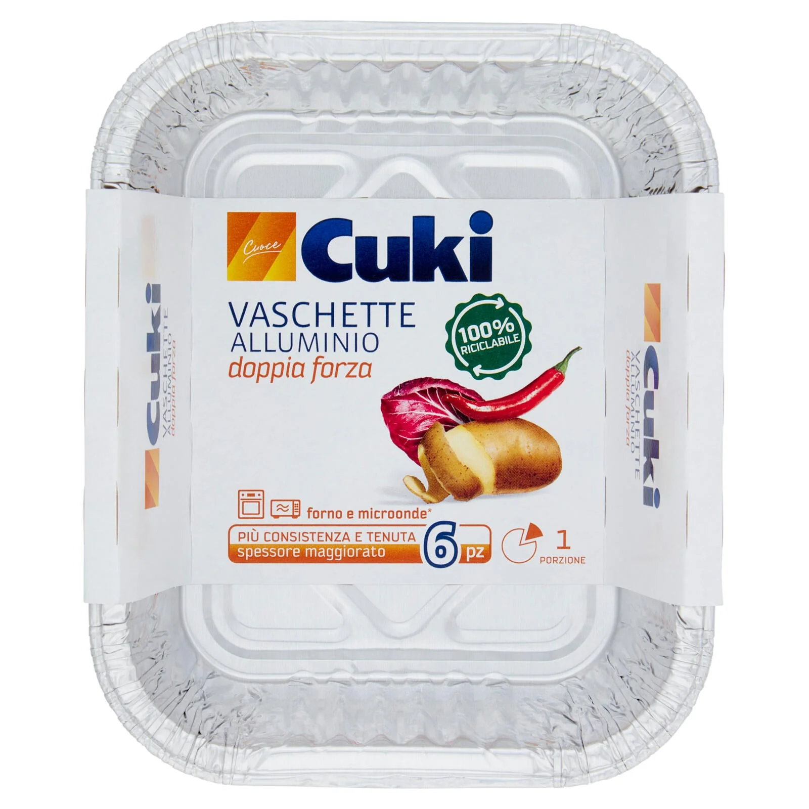 Cuki Cuoce Vaschette Alluminio doppia forza 1 Porzione 6 pz - Image 2