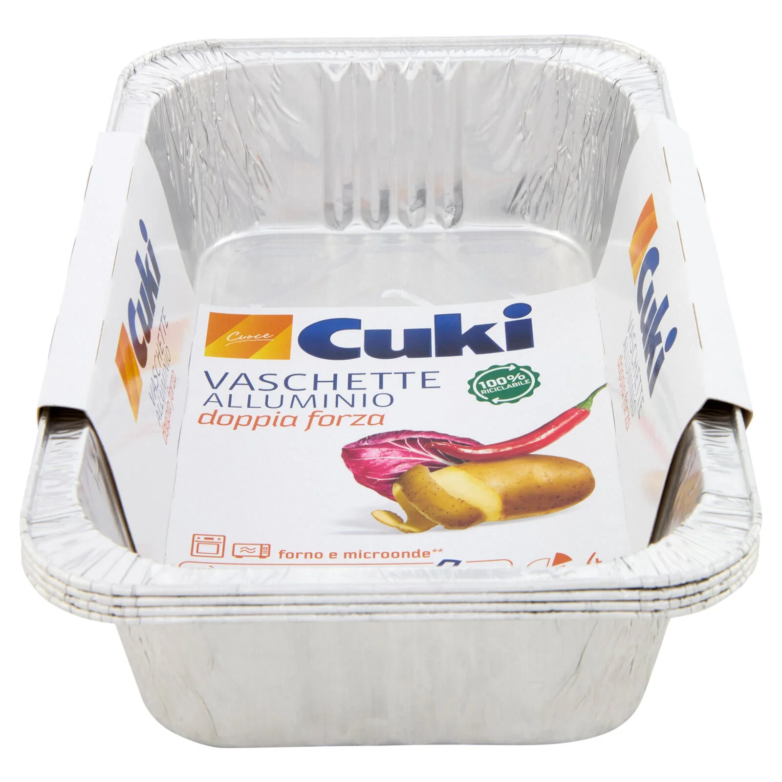 Cuki Cuoce Vaschette Alluminio doppia forza 4 Porzioni 4 pz - Image 2