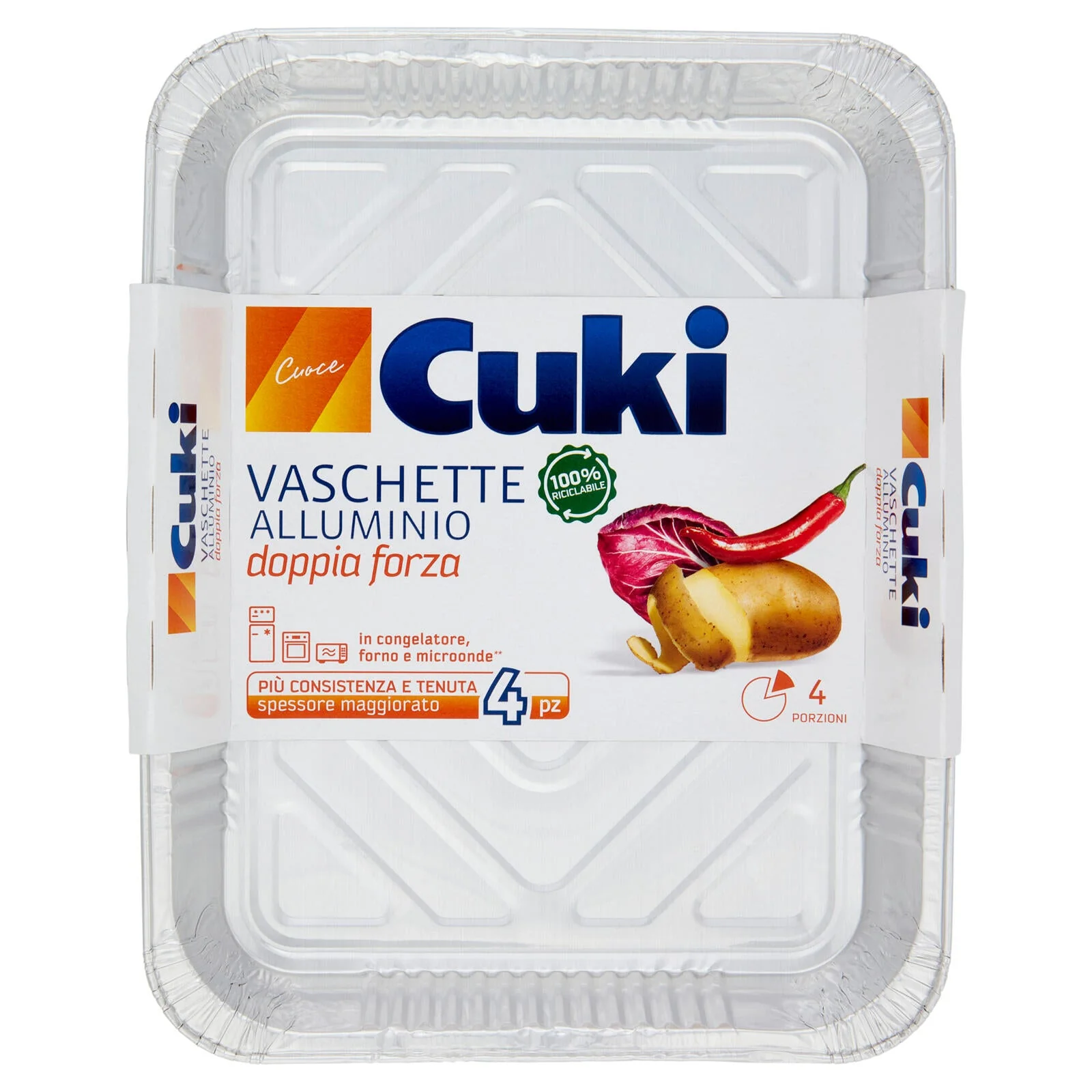 Cuki Cuoce Vaschette Alluminio doppia forza 4 Porzioni 4 pz - Image 2