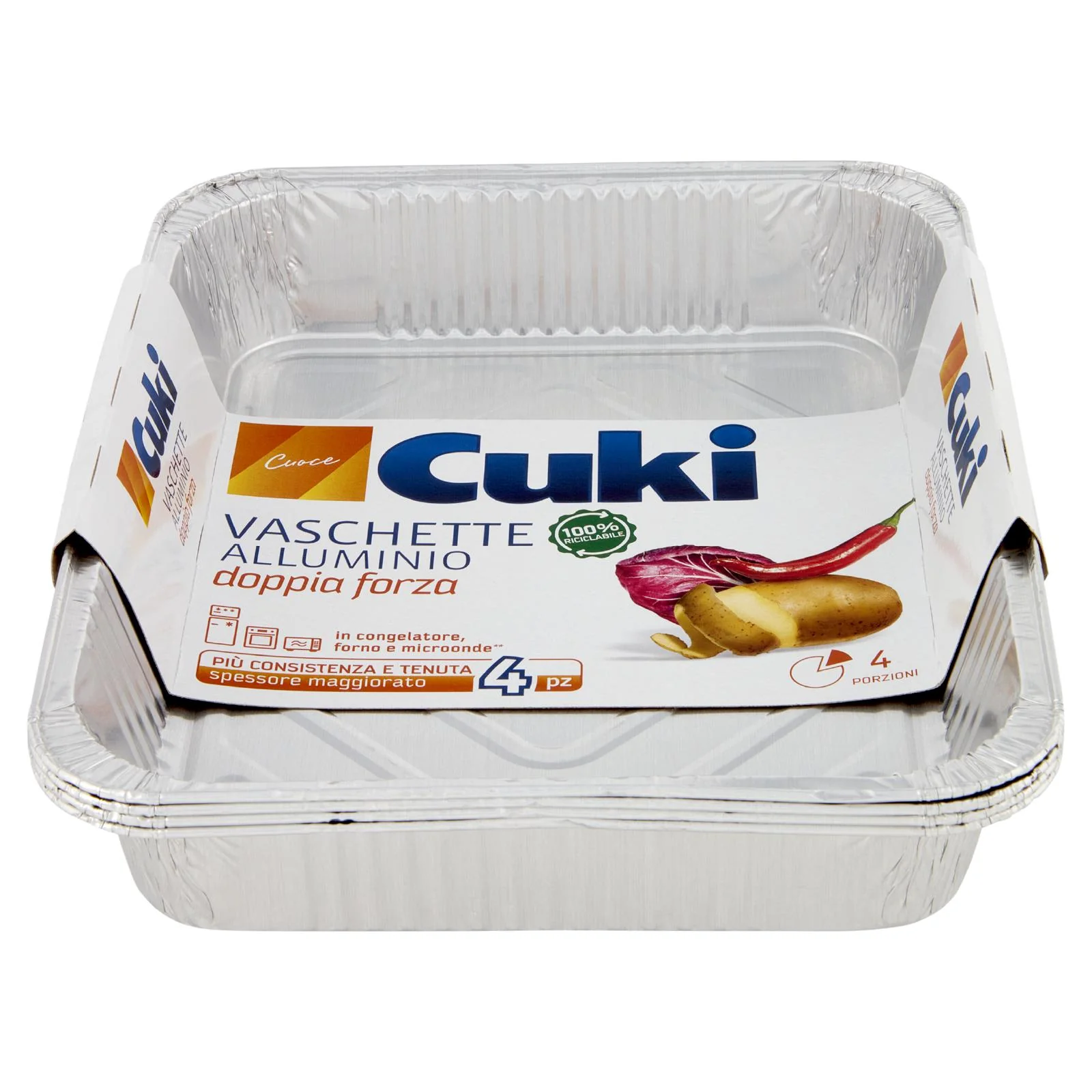 Cuki Cuoce Vaschette Alluminio doppia forza 4 Porzioni 4 pz - Image 4