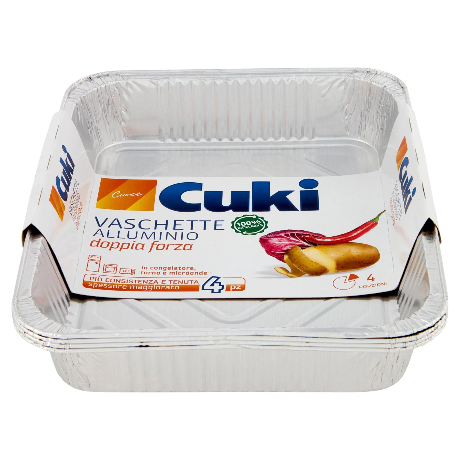Cuki Cuoce Vaschette Alluminio doppia forza 4 Porzioni 4 pz - Image 5