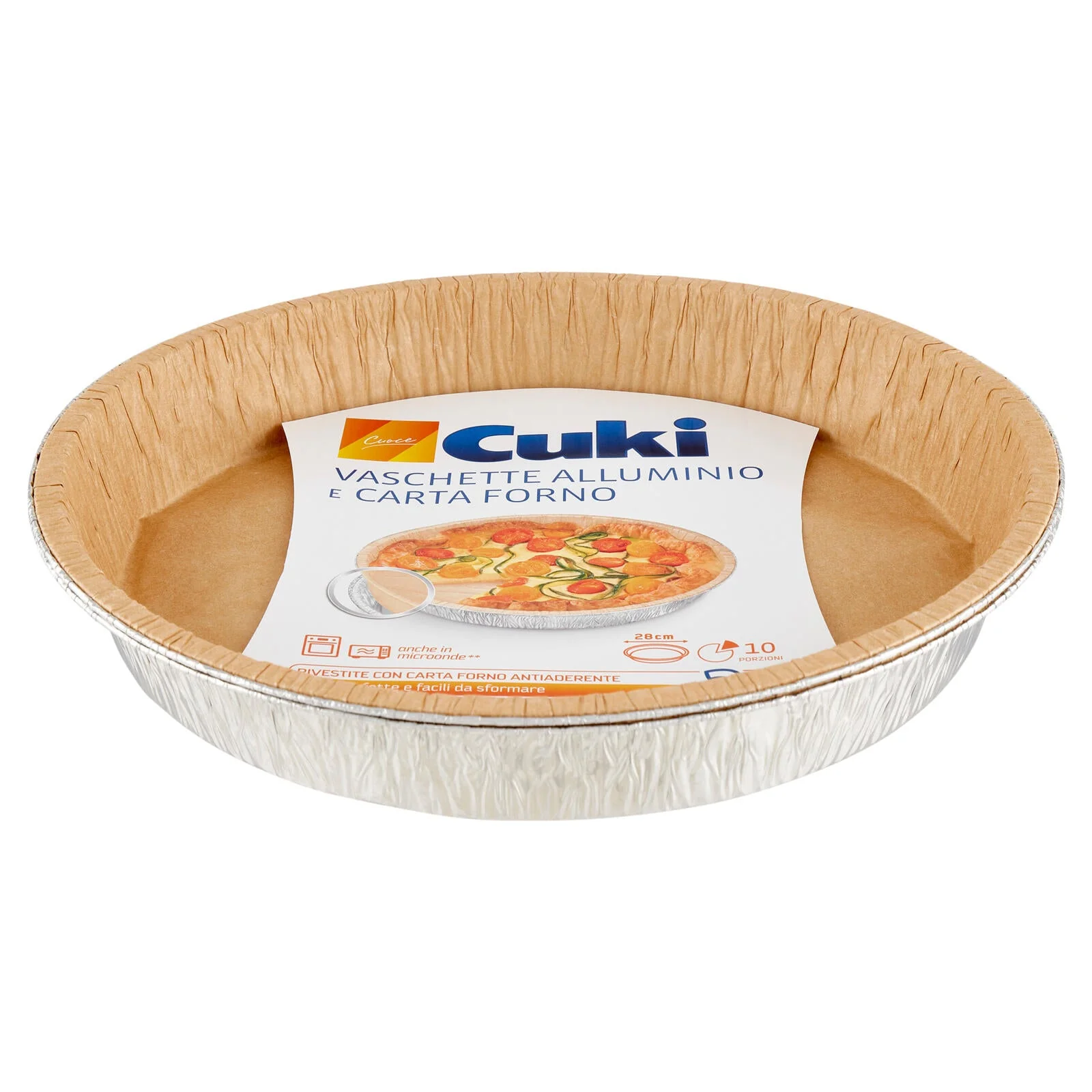 Cuki Cuoce Vaschette Alluminio e Carta Forno 28cm 10 Porzioni 2 pz - Image 2