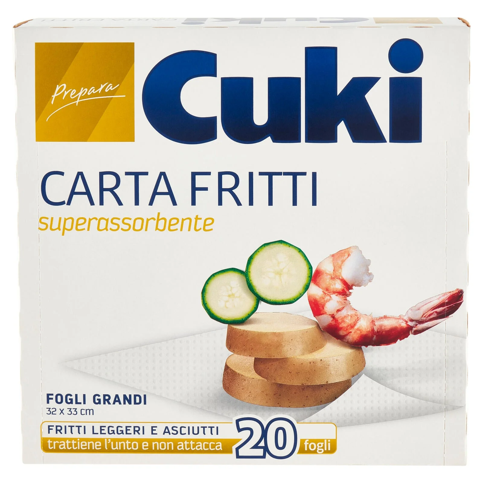 Cuki Prepara Carta Fritti superassorbente Fogli Grandi 32 x 33 cm 20 fogli - Image 2