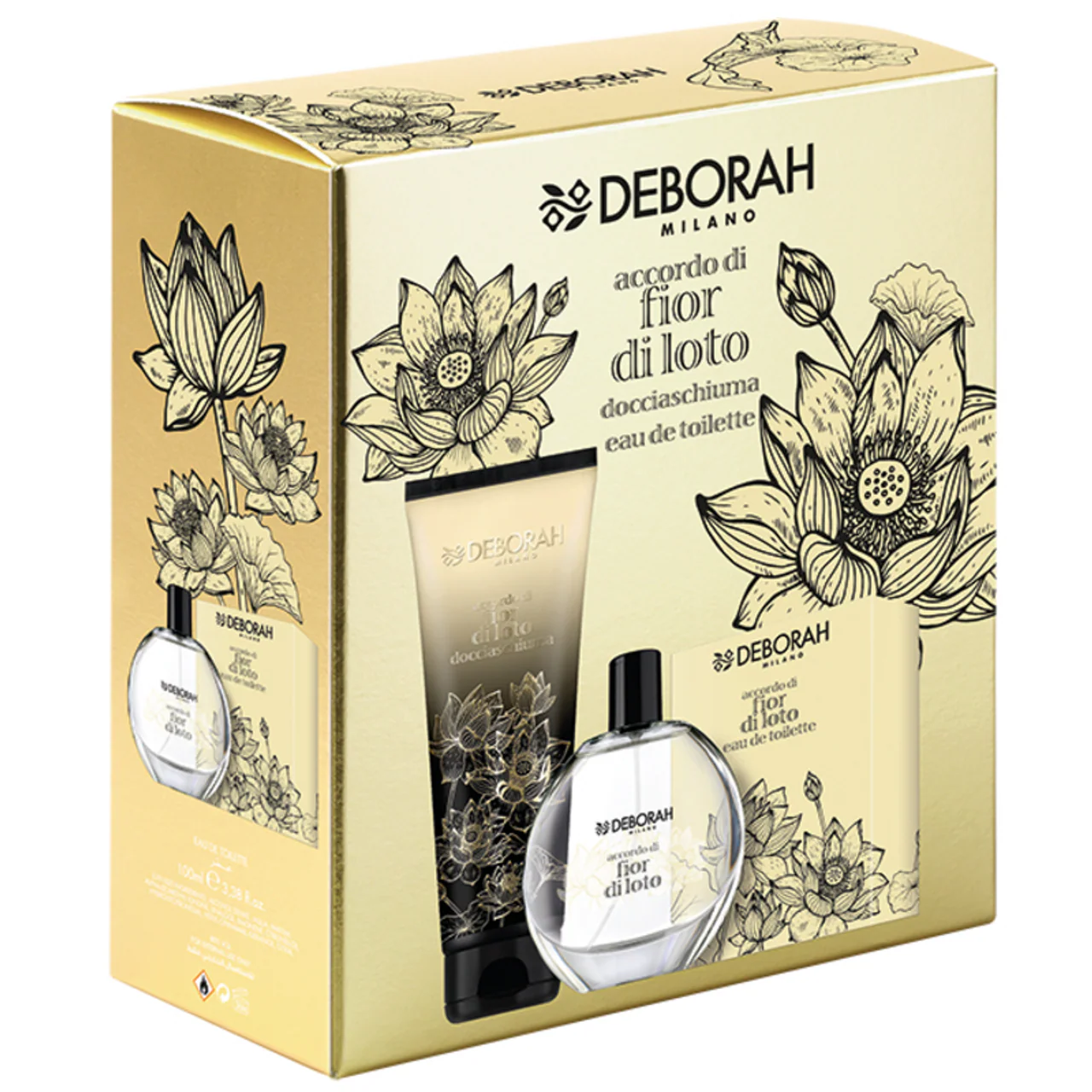 DEBORAH MILANO - DEBORAH KIT FRAGRANZE CONTENENTE: EAU DE TOILETTE FIOR DI LOTO 100 ML + DOCCIASCHIUMA FIOR DI LOTO 250 ML