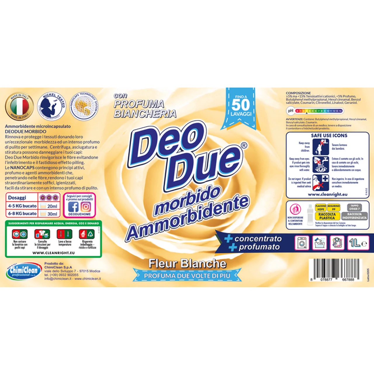 DEO DUE - Ammorbidente Morbido Fleur Blanche - 1 Litro - Image 3