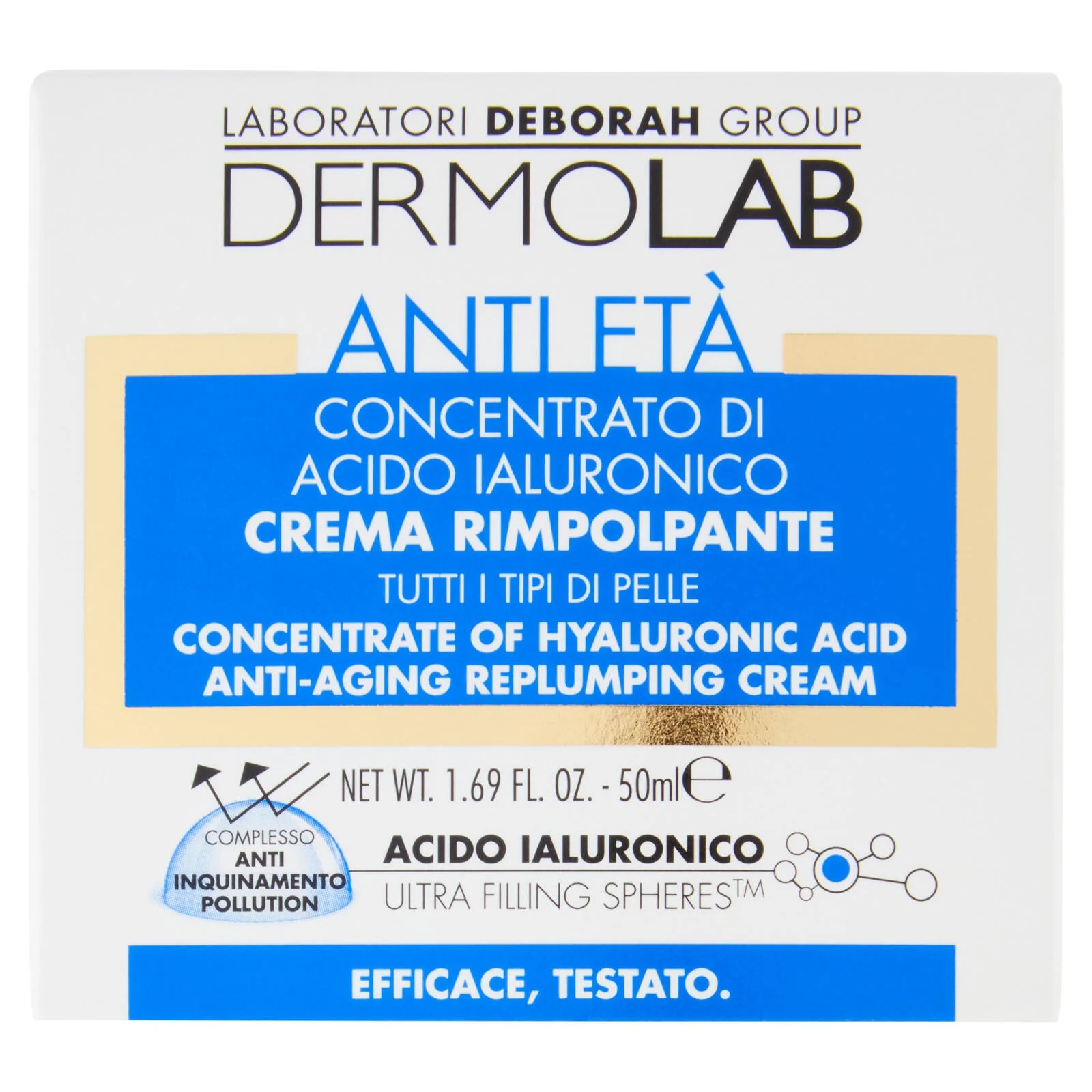 Dermolab Anti Età Concentrato di Acido Ialuronico Crema Rimpolpante 50 ml