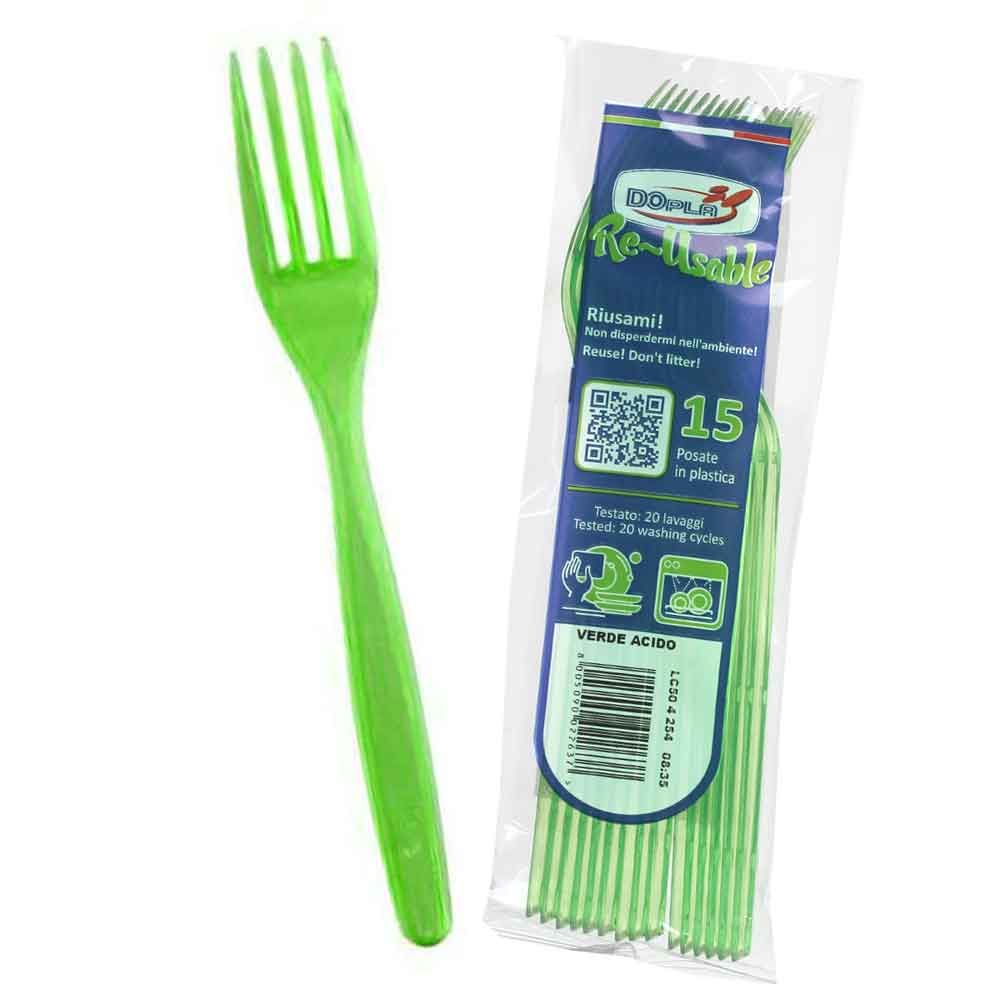 Dopla Forchette Verde Acido x 15