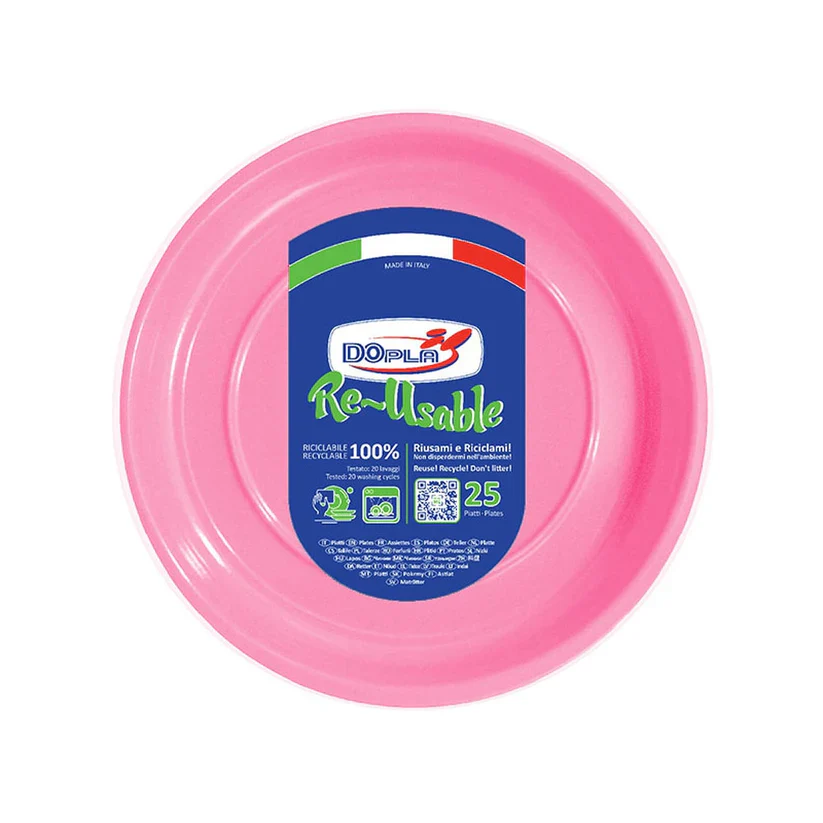 DOPLA PIATTI PIANI ROSA X 25