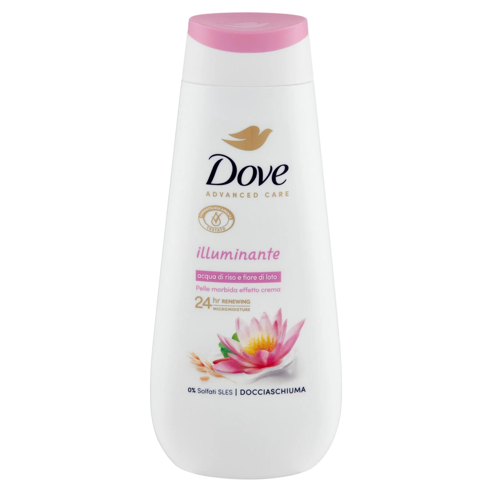 Dove Advanced Care Docciaschiuma illuminante acqua di riso e fiore di loto 225 ml - Image 2