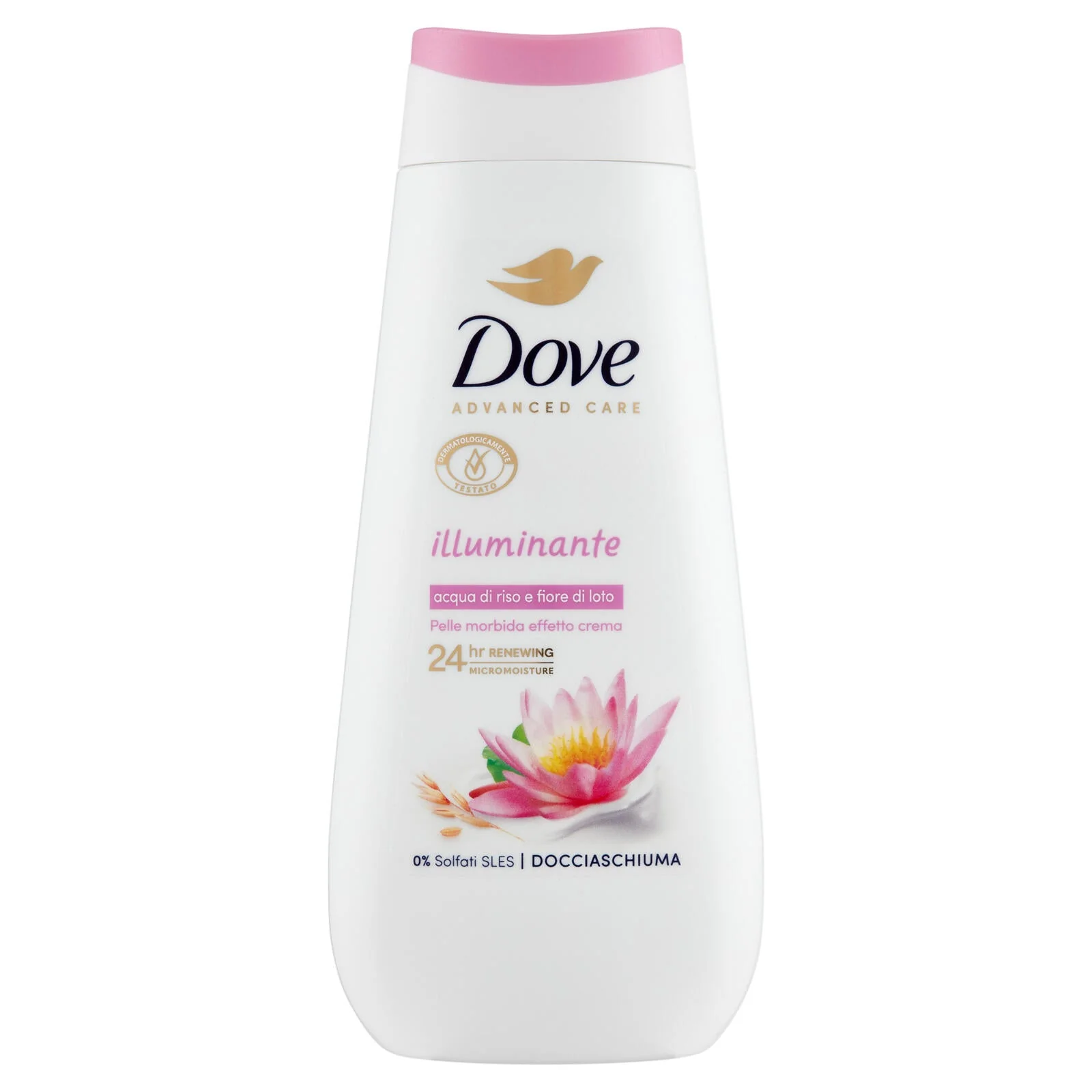 Dove Advanced Care Docciaschiuma illuminante acqua di riso e fiore di loto 225 ml - Image 4