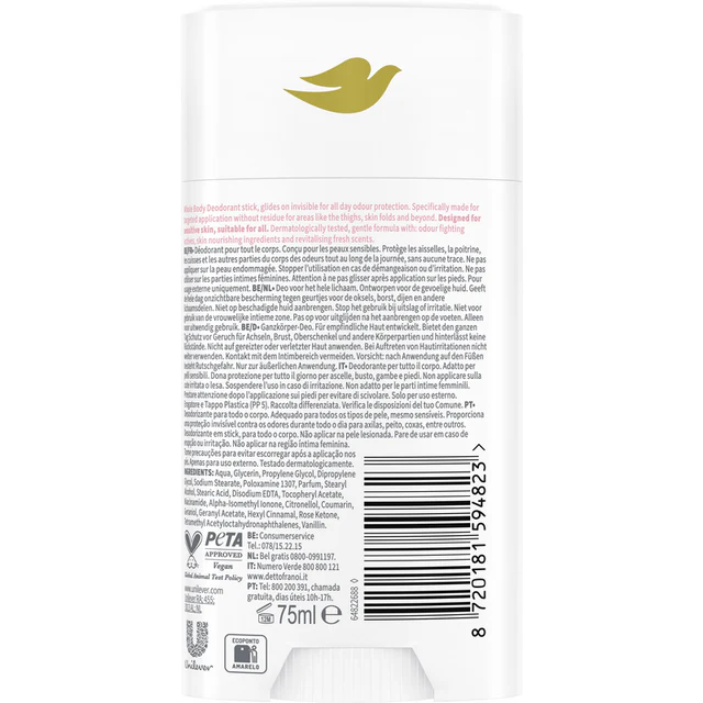 Dove Deo Body Stick Lampone E Rosa 75 Ml - Image 2