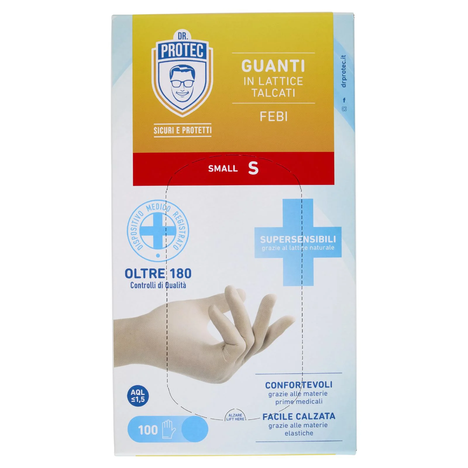 Dr. Protec Guanti in Lattice Talcati Febi Small S 100 pz