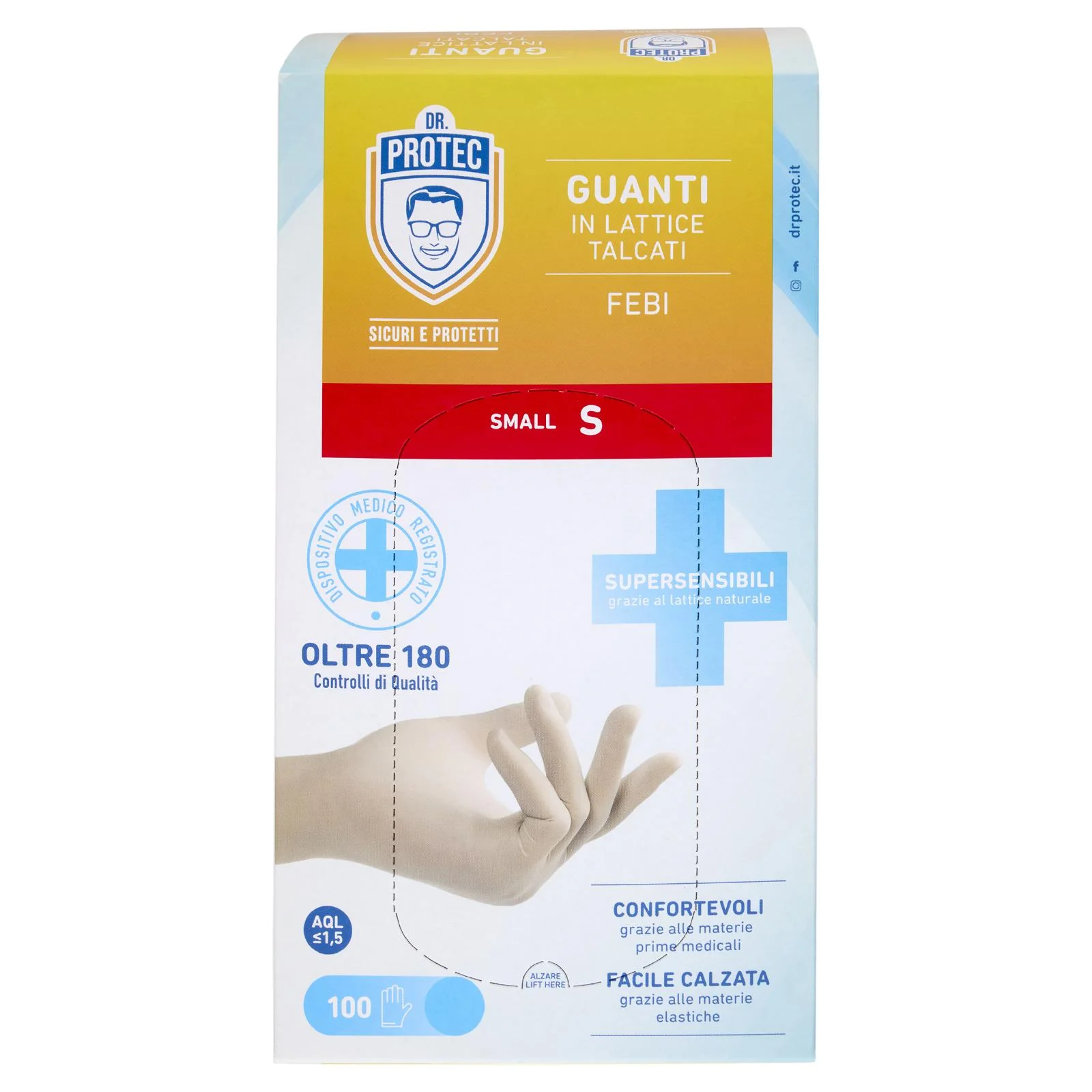 Dr. Protec Guanti in Lattice Talcati Febi Small S 100 pz - Image 2