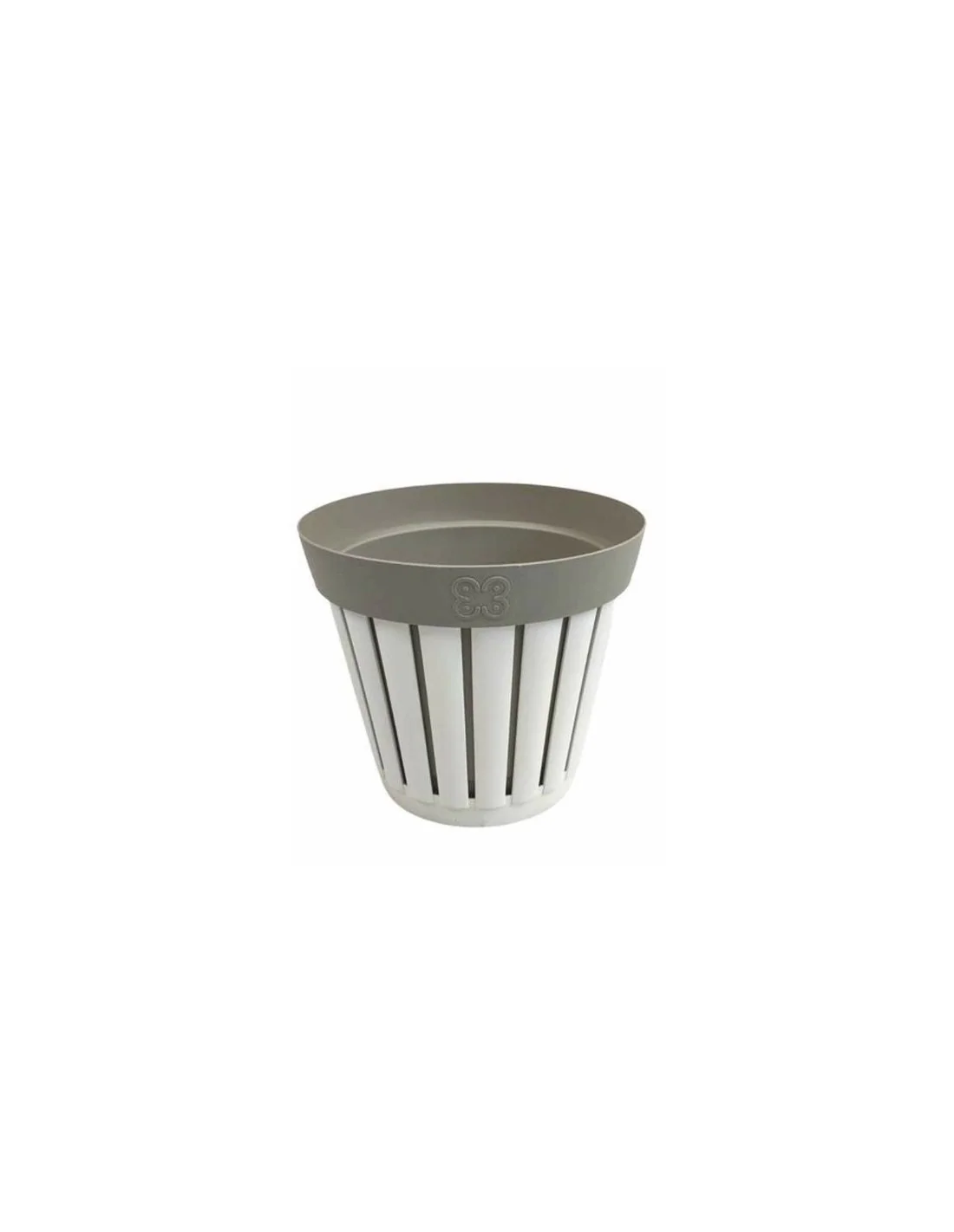 Ecoplast Srl - Kreta Vaso Tondo 20cm Bianco/Tortora