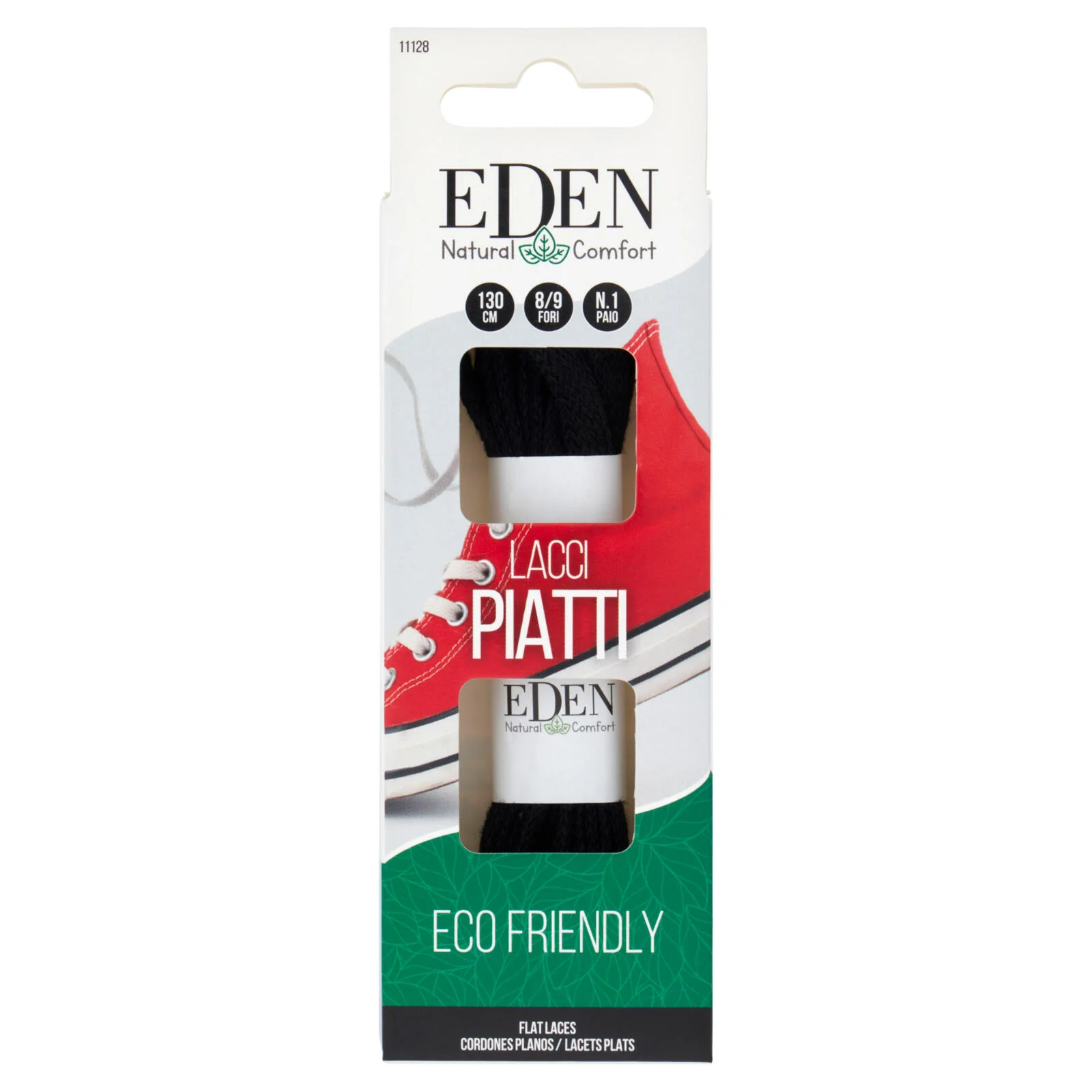 Eden Natural Comfort Lacci Piatti 130 cm 8/9 Fori 1 Paio