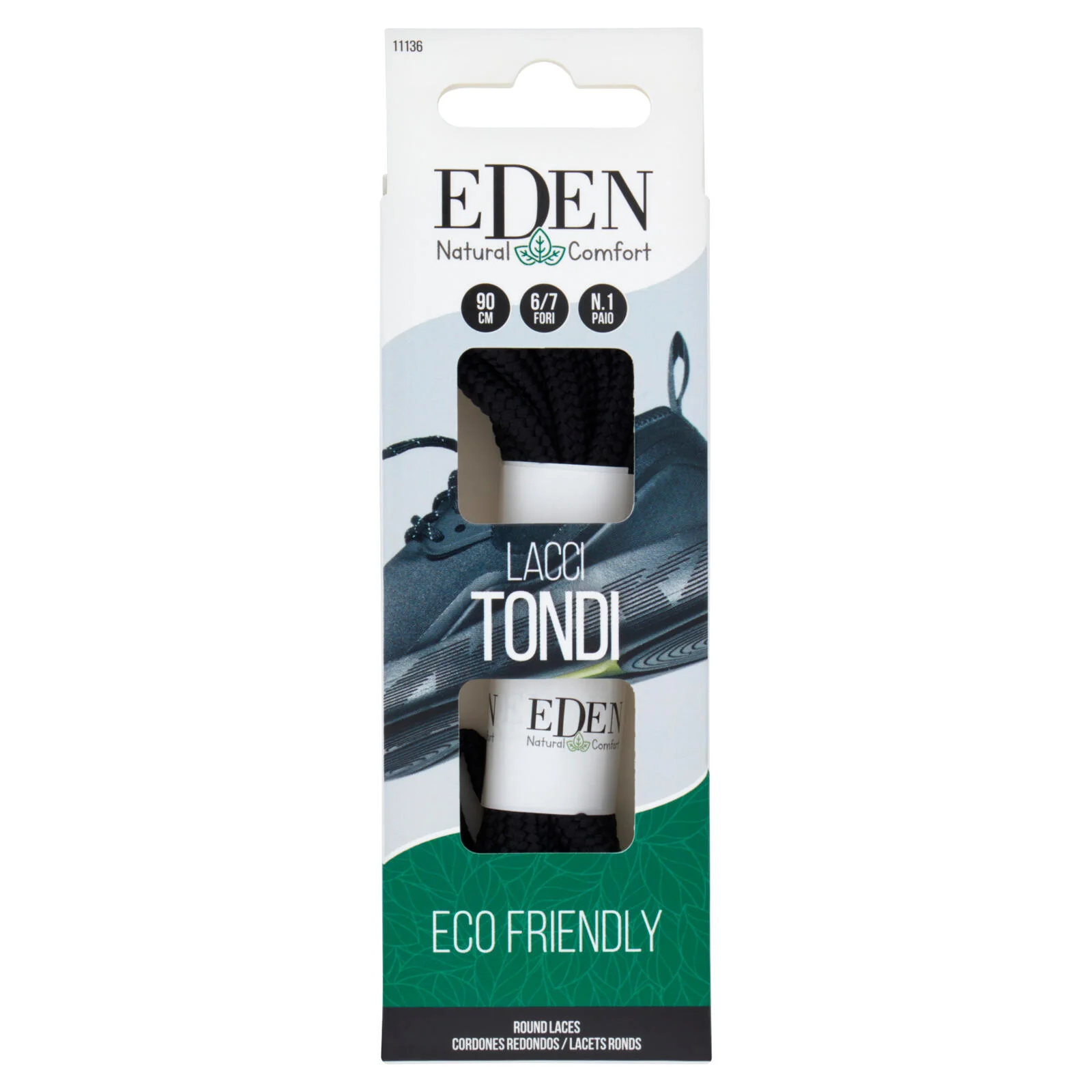 Eden Natural Comfort Lacci Tondi 90 cm 6/7 Fori 1 Paio
