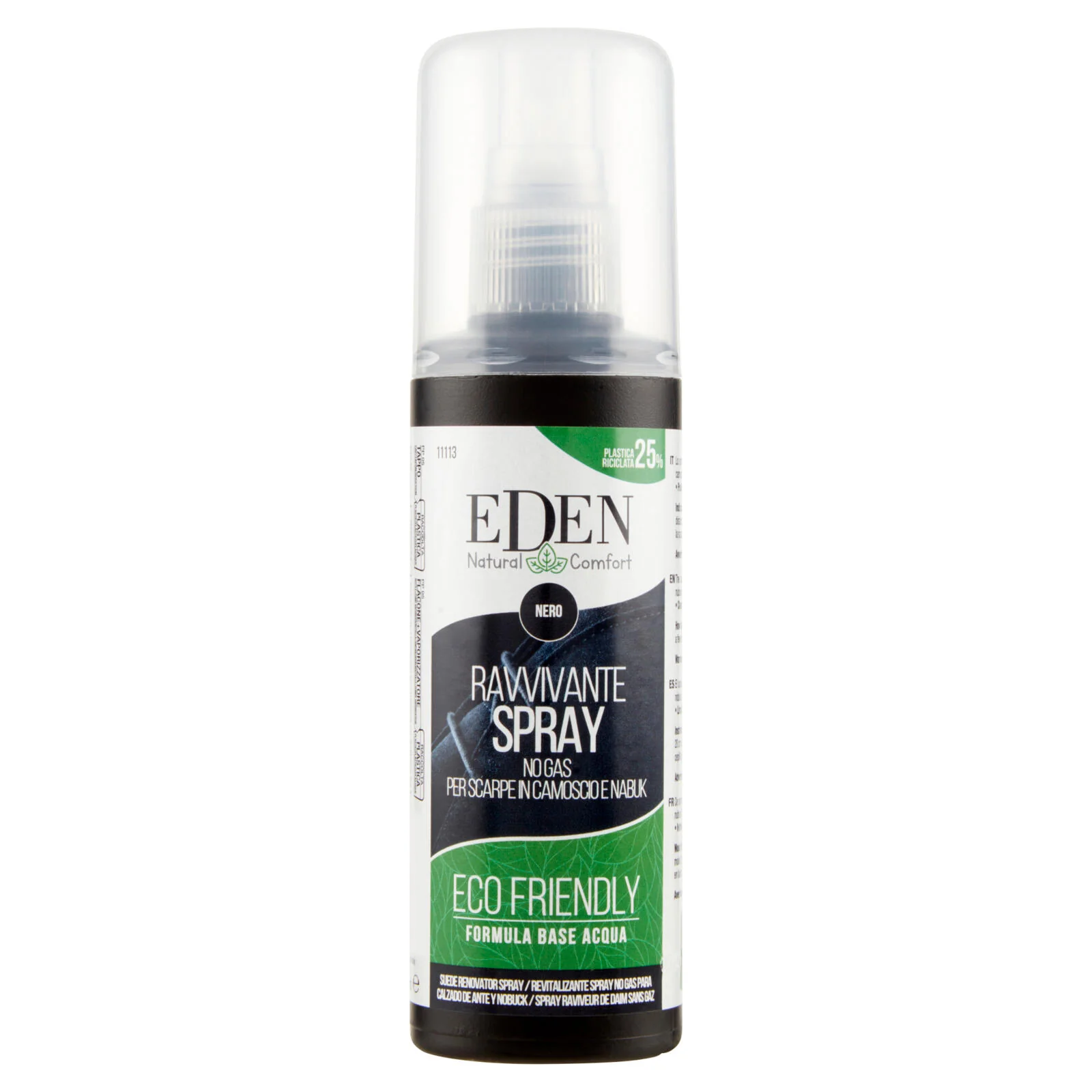 Eden Natural Comfort Nero Ravvivante Spray No Gas per Scarpe in Camoscio e Nabuk 100 ml