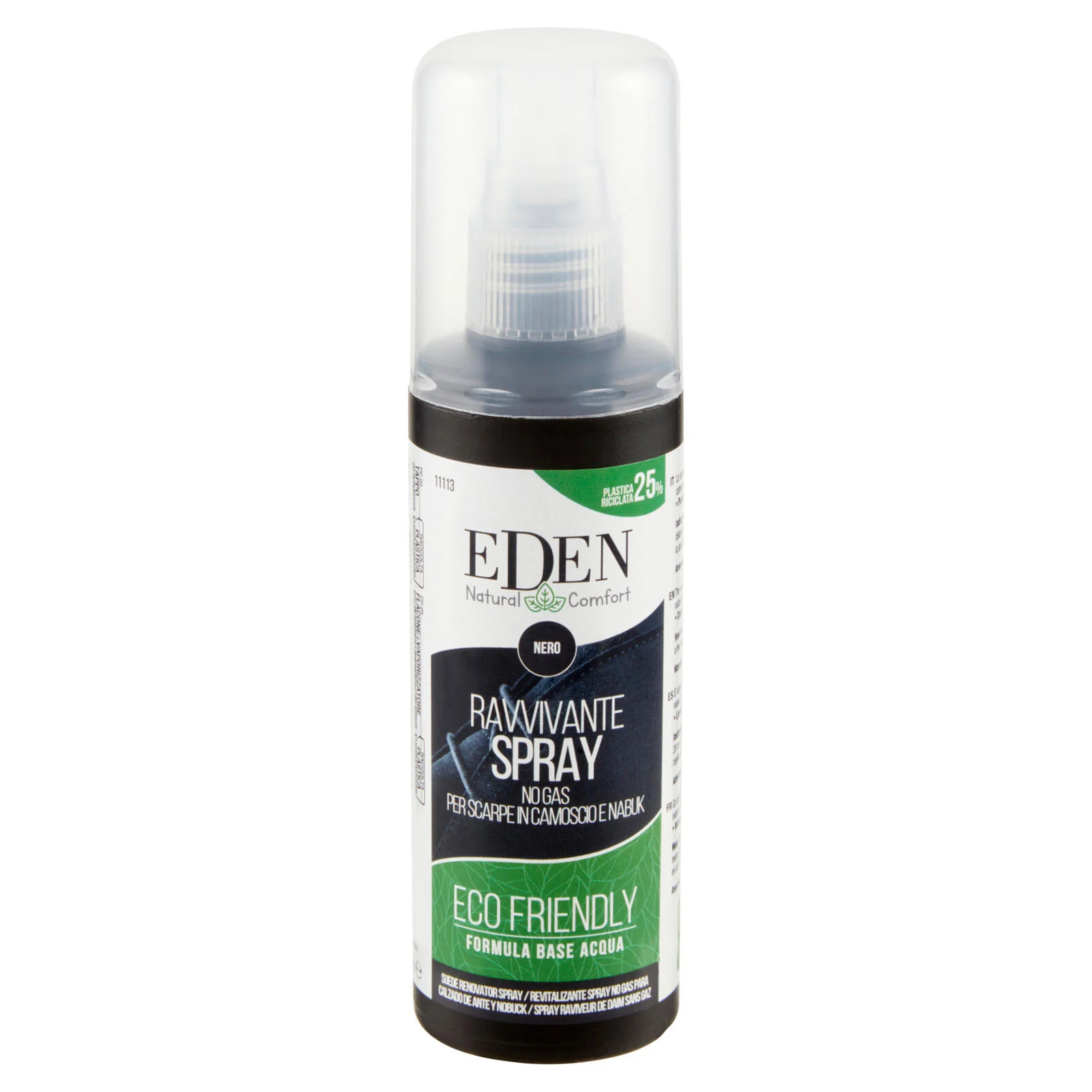 Eden Natural Comfort Nero Ravvivante Spray No Gas per Scarpe in Camoscio e Nabuk 100 ml - Image 2