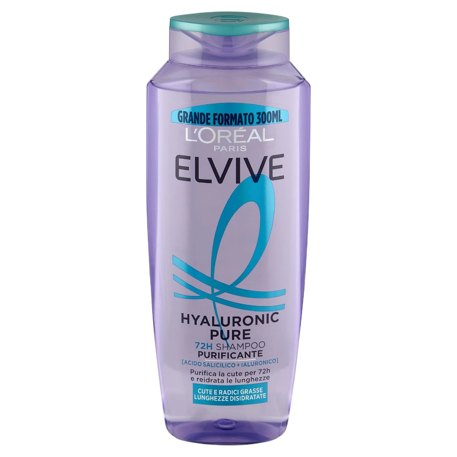 Elvive Hyaluronic Pure 72H Shampoo Purificante, per Cute e Radici Grasse, 300 ml - Image 2