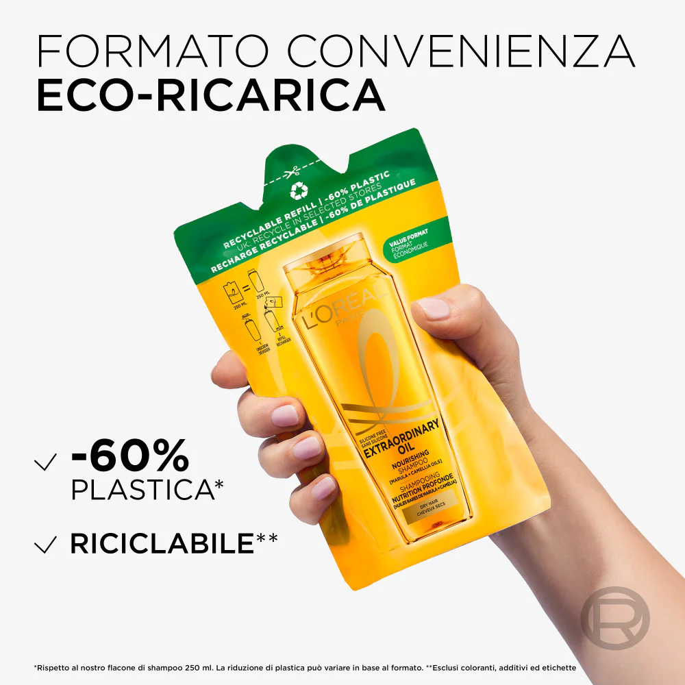 Elvive Olio Straordinario Shampoo Nutrimento Sublime Ricarica per Capelli Secchi, per un nutrimento intenso e istantaneo. - Image 4