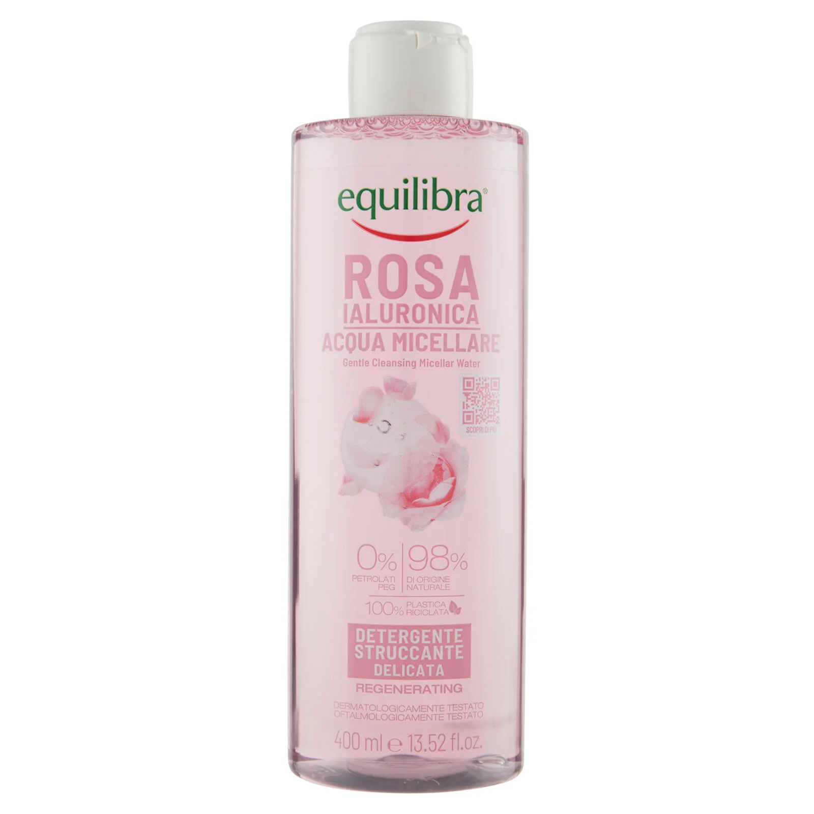 equilibra Rosa Ialuronica Acqua Micellare Detergente Struccante Delicata 400 ml