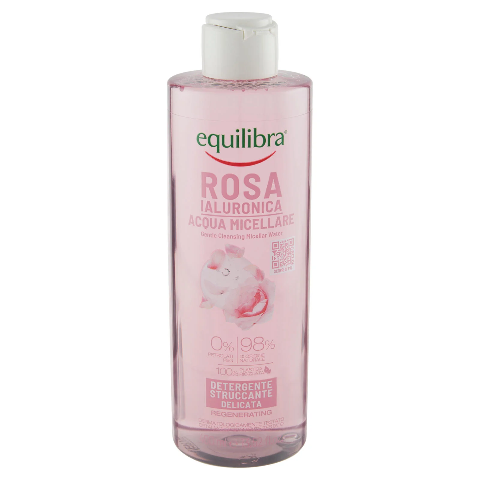 equilibra Rosa Ialuronica Acqua Micellare Detergente Struccante Delicata 400 ml - Image 2