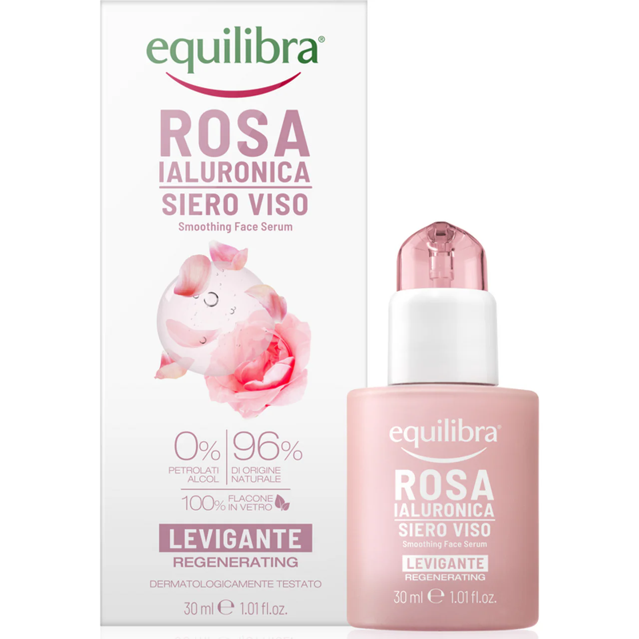 EQUILIBRA - Siero Viso Levigante Rosa Ialuronica - 30 ml