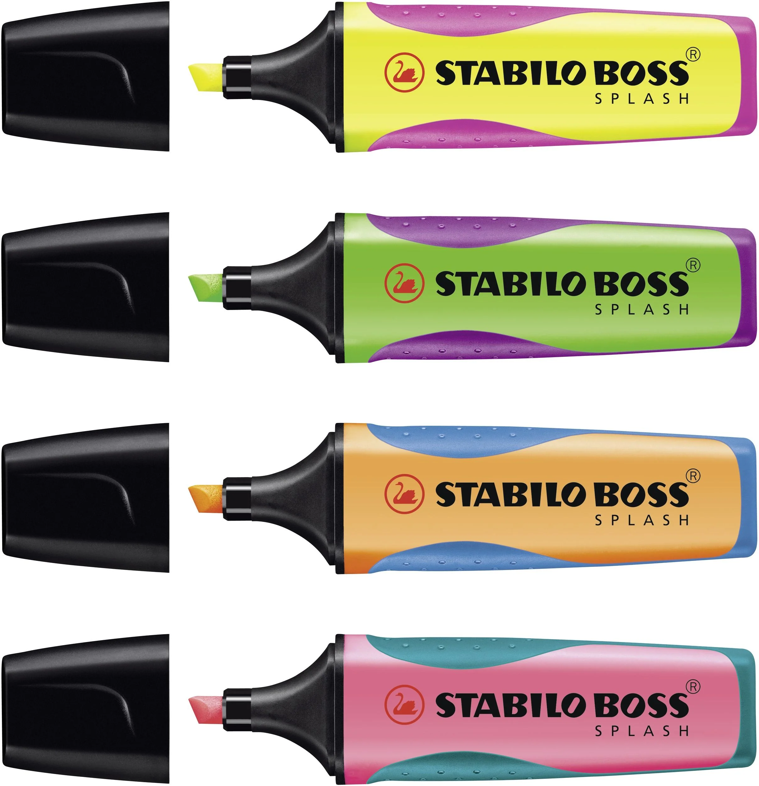 Evidenziatore - STABILO BOSS SPLASH - Astuccio da 4 - Arancione, Verde, Giallo, Rosa - Image 3