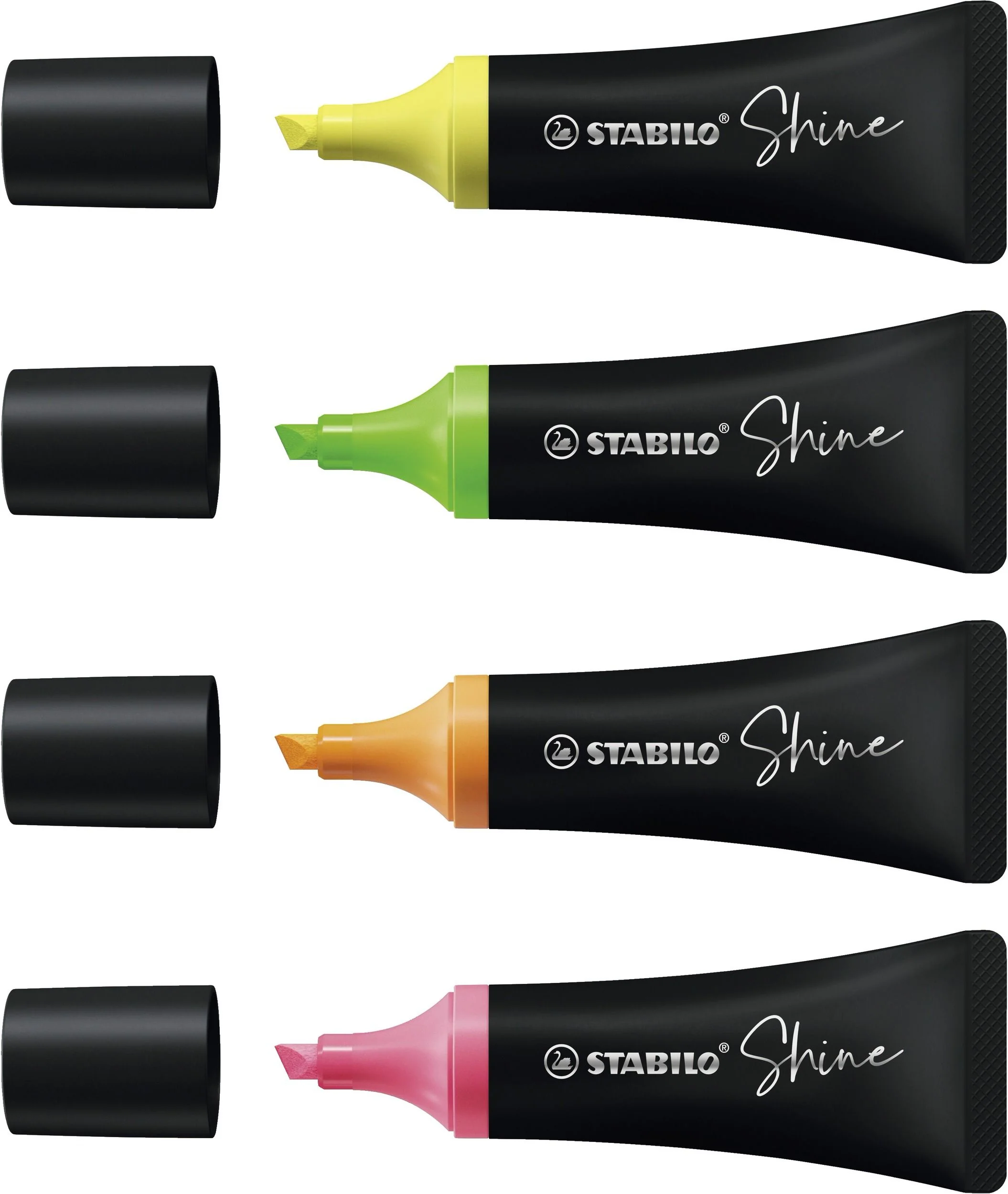 Evidenziatore – STABILO Shine - Astuccio da 4 - Giallo/Arancione/Verde/Rosa - Image 3