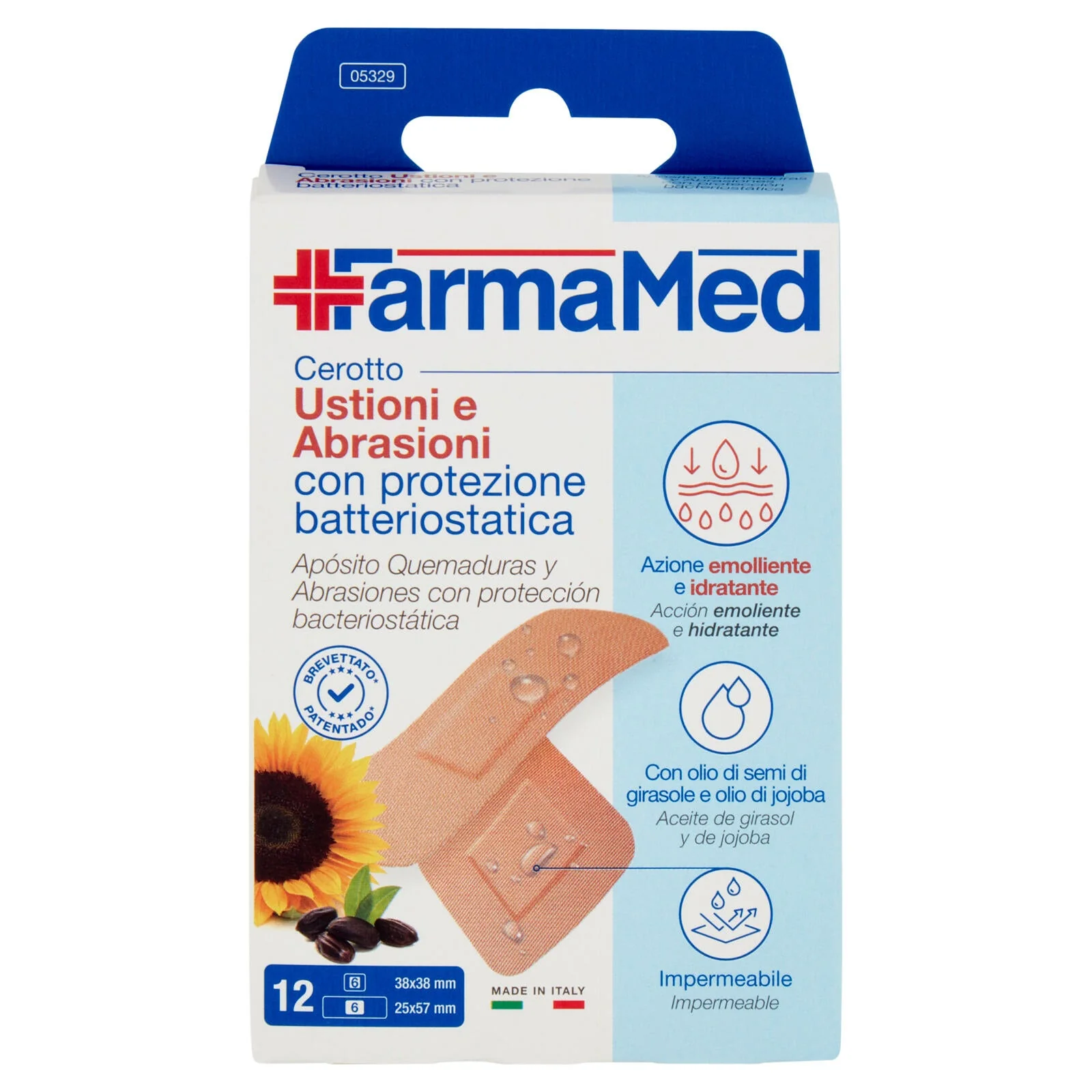 FarmaMed Cerotto Ustioni e Abrasioni con protezione batteriostatica 12 pz - Image 2