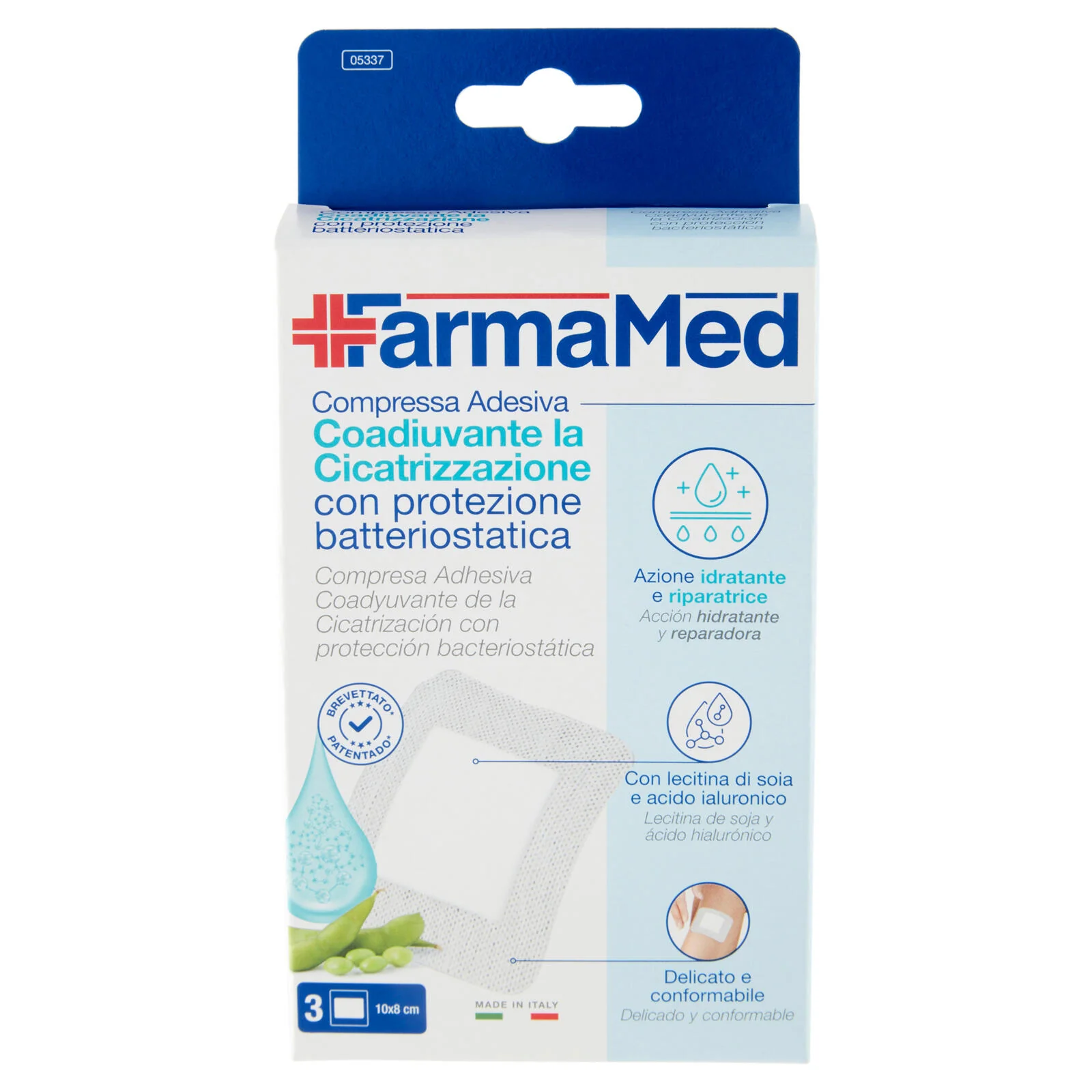 FarmaMed Compressa Adesiva Coadiuvante la Cicatrizzazione con protezione batteriostatica 3 pz - Image 2