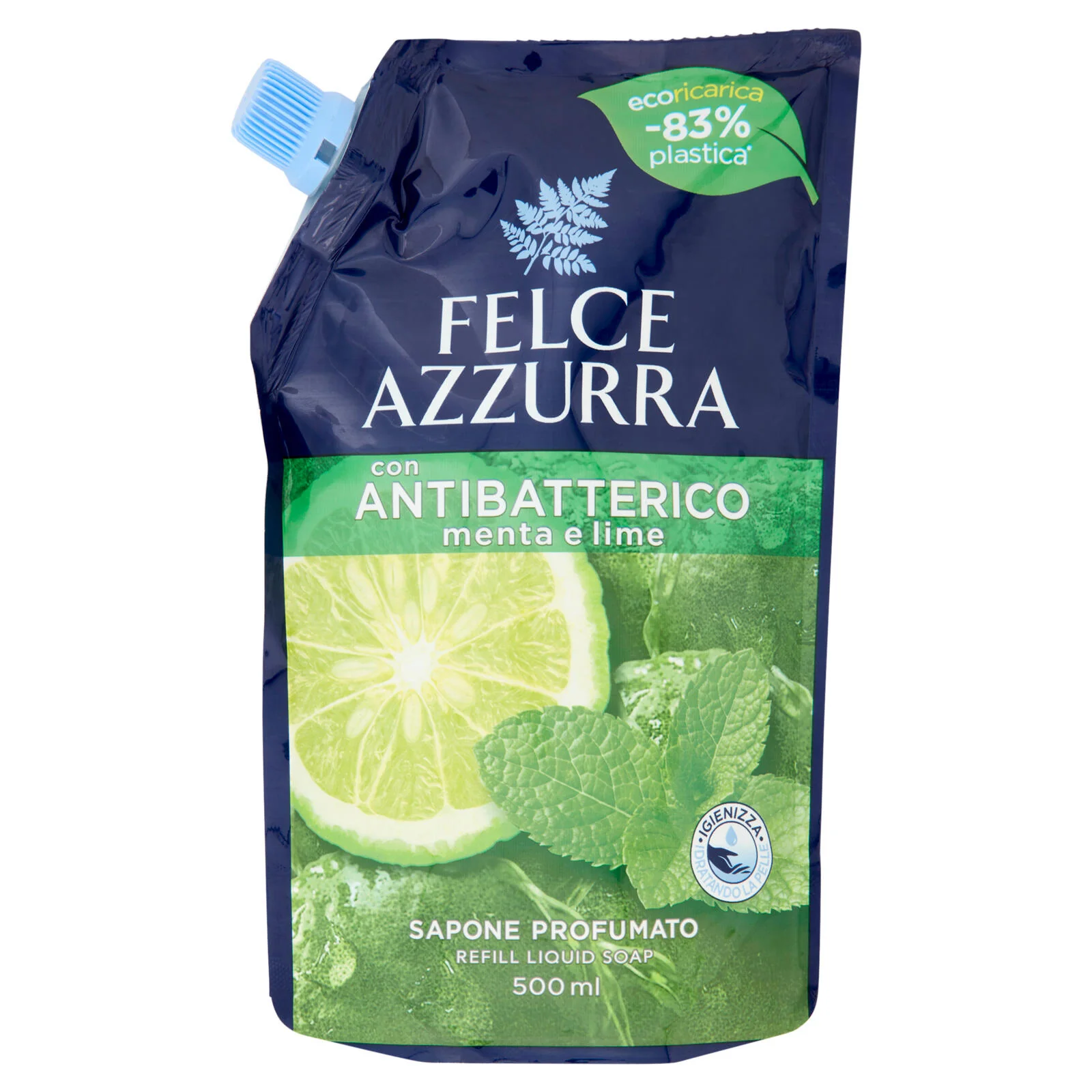 Felce Azzurra con Antibatterico menta e lime Sapone Profumato Refill 500 ml - Image 2