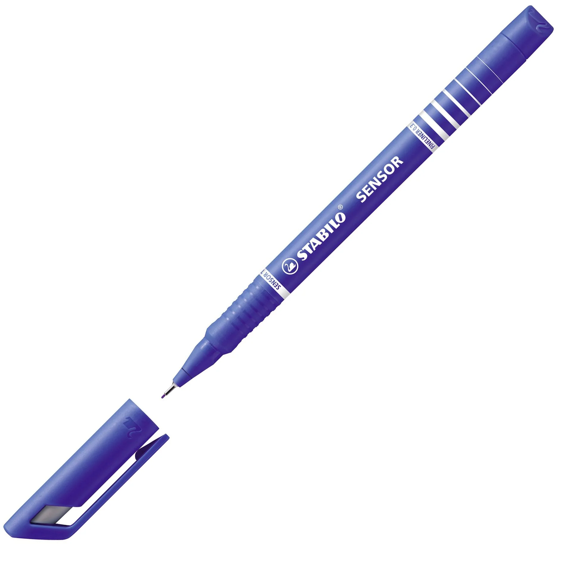 Fineliner con punta ammortizzata - STABILO SENSOR F - Tratto Fine (0,3 mm) - Blu - Image 2