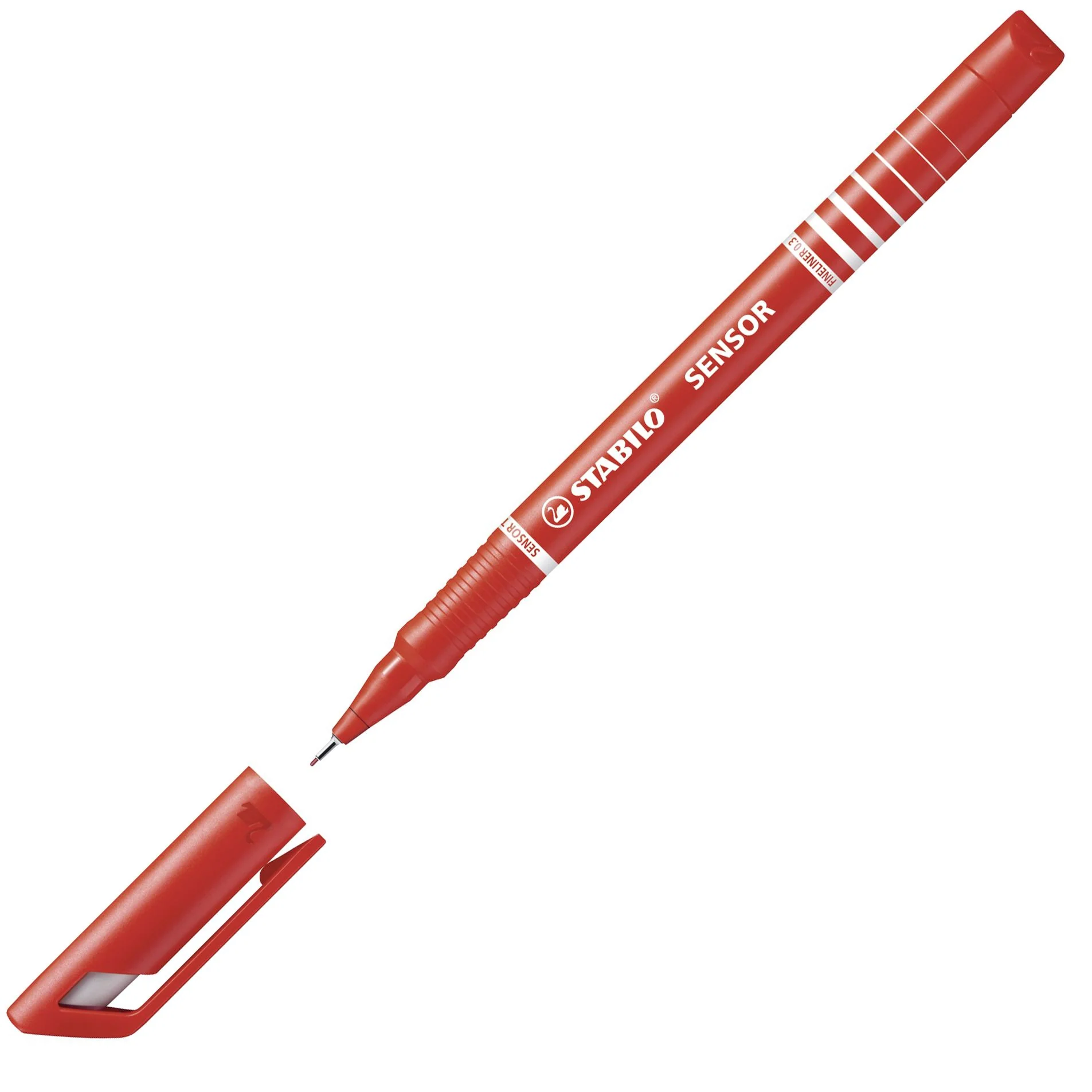Fineliner con punta ammortizzata - STABILO SENSOR F - Tratto Fine (0,3 mm) - Rosso - Image 2