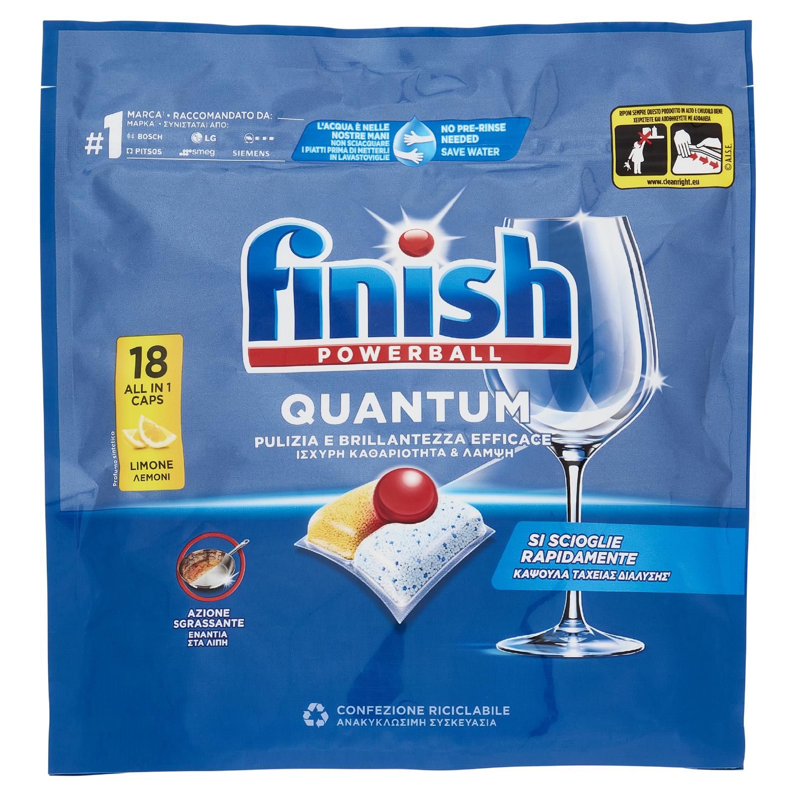 Finish Quantum Limone pastiglie lavastoviglie 18 lavaggi 187,2 g - Image 2