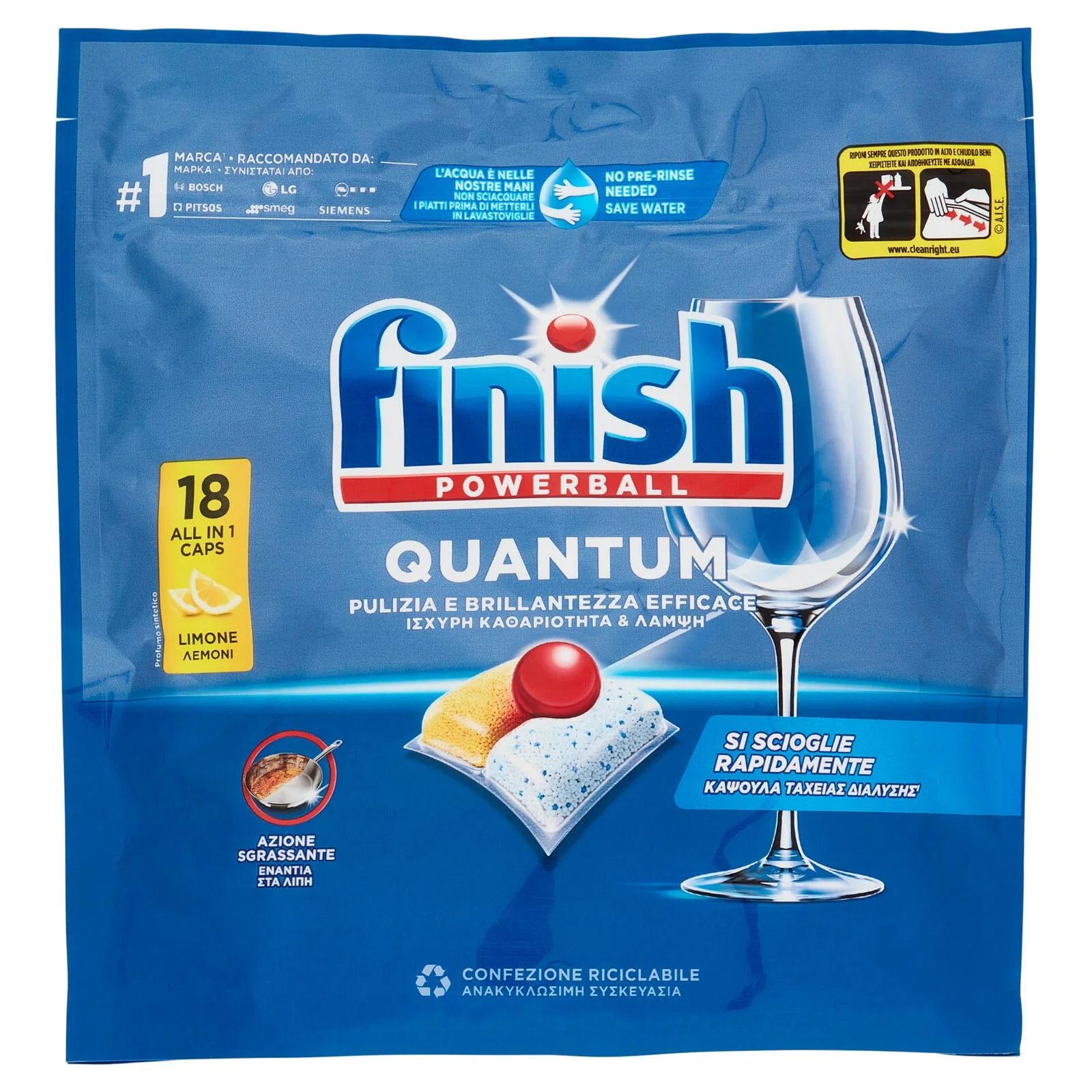 Finish Quantum Limone pastiglie lavastoviglie 18 lavaggi 187,2 g - Image 3