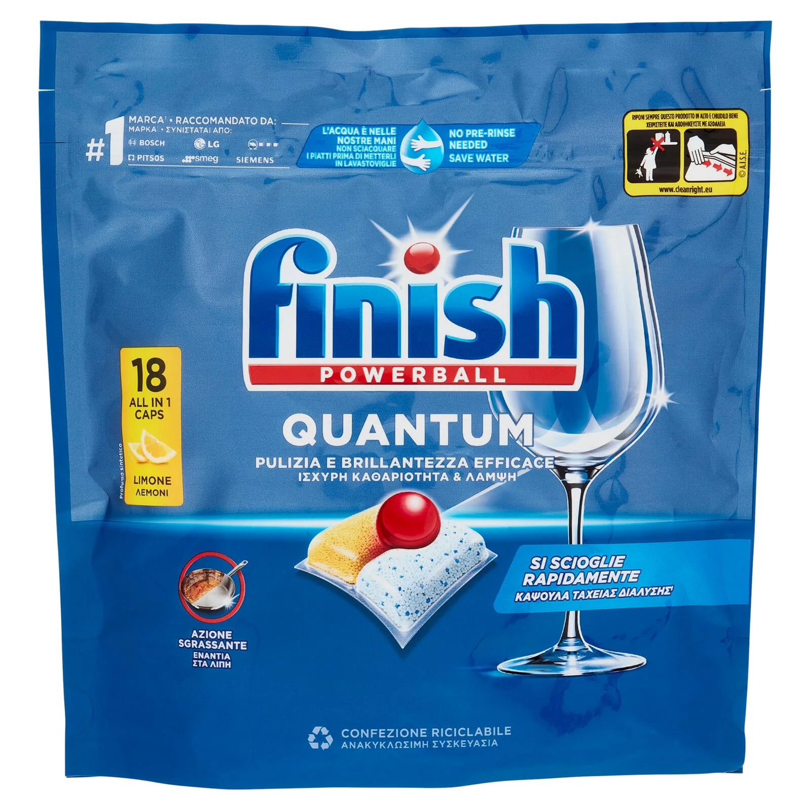 Finish Quantum Limone pastiglie lavastoviglie 18 lavaggi 187,2 g - Image 4