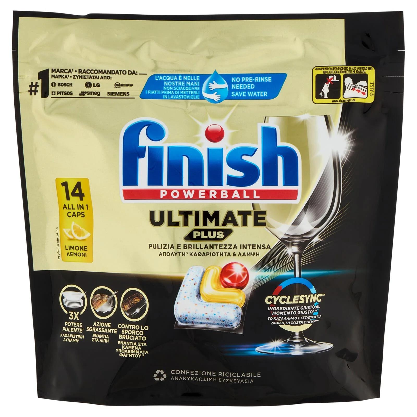Finish Ultimate Plus Limone pastiglie lavastoviglie 14 lavaggi 170,8 g - Image 3